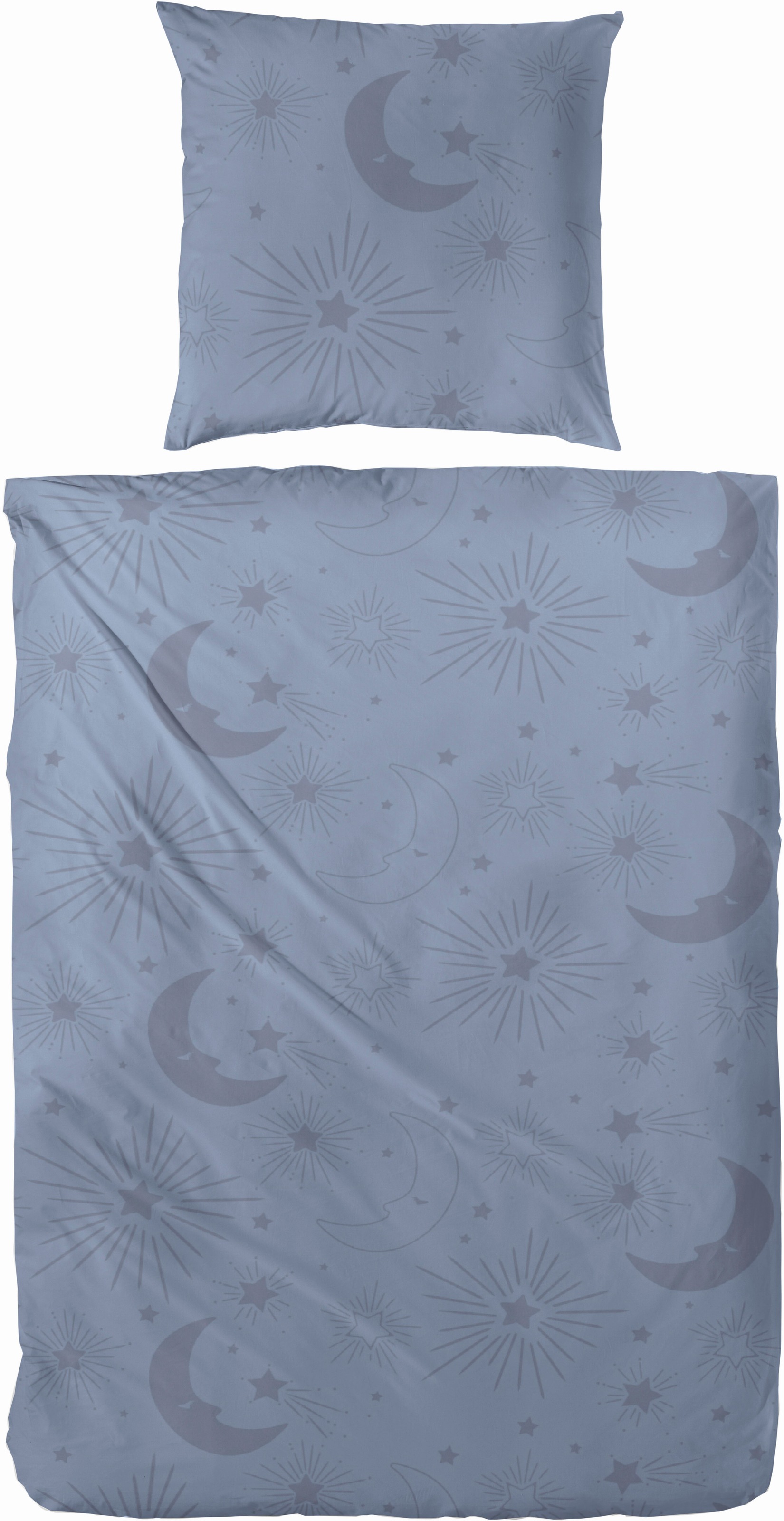 Primera Bettwäsche "Biber Bettwäsche "Mond"" 2 Stk. tlg. Mit beruhigenden B günstig online kaufen