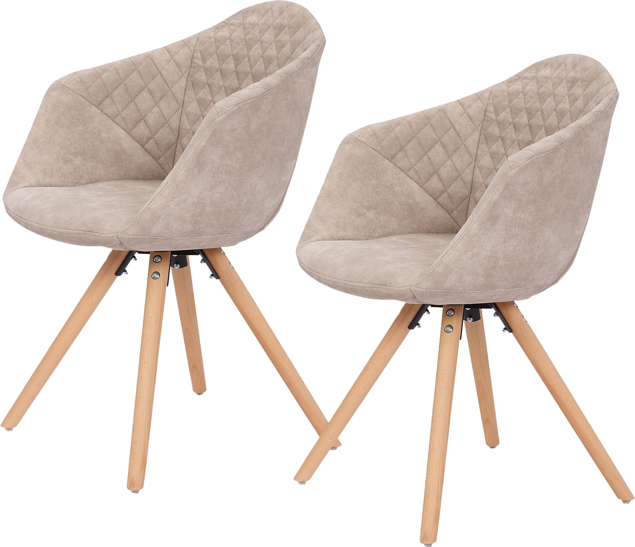 Kayoom Polsterstuhl "Stuhl Chadwick 110 2er-Set, stilvolles Design, in Natu günstig online kaufen