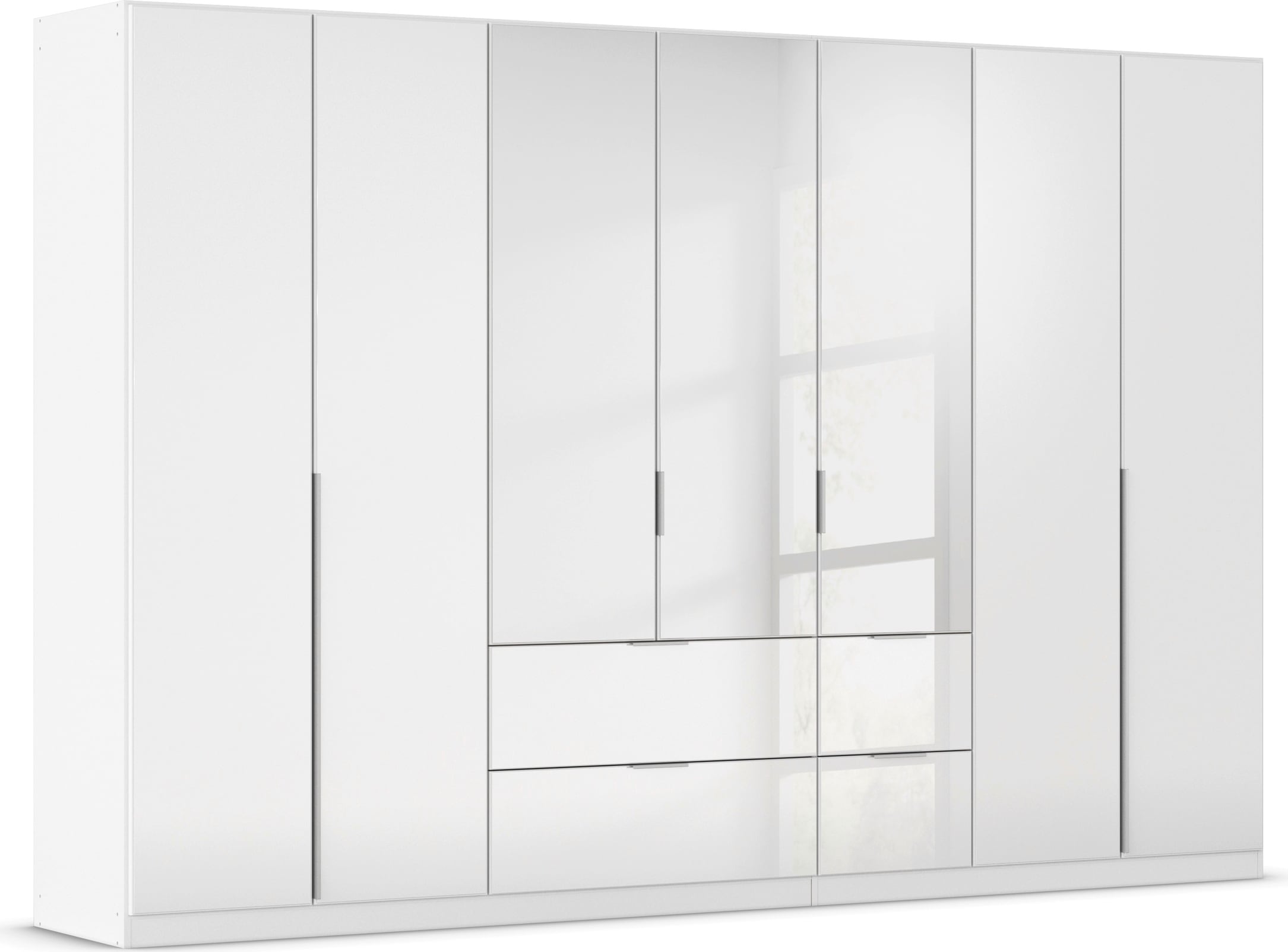 OTTO home Drehtürenschrank "Kleiderschrank Kleiderschränke Schrank Garderobe AGORDO mit Glasfront" in zwei Griff-Farben, Breiten 91-360 cm, mit Außenschubkästen, in 7 Breiten und 2 Höhen MADE IN GERMANY
