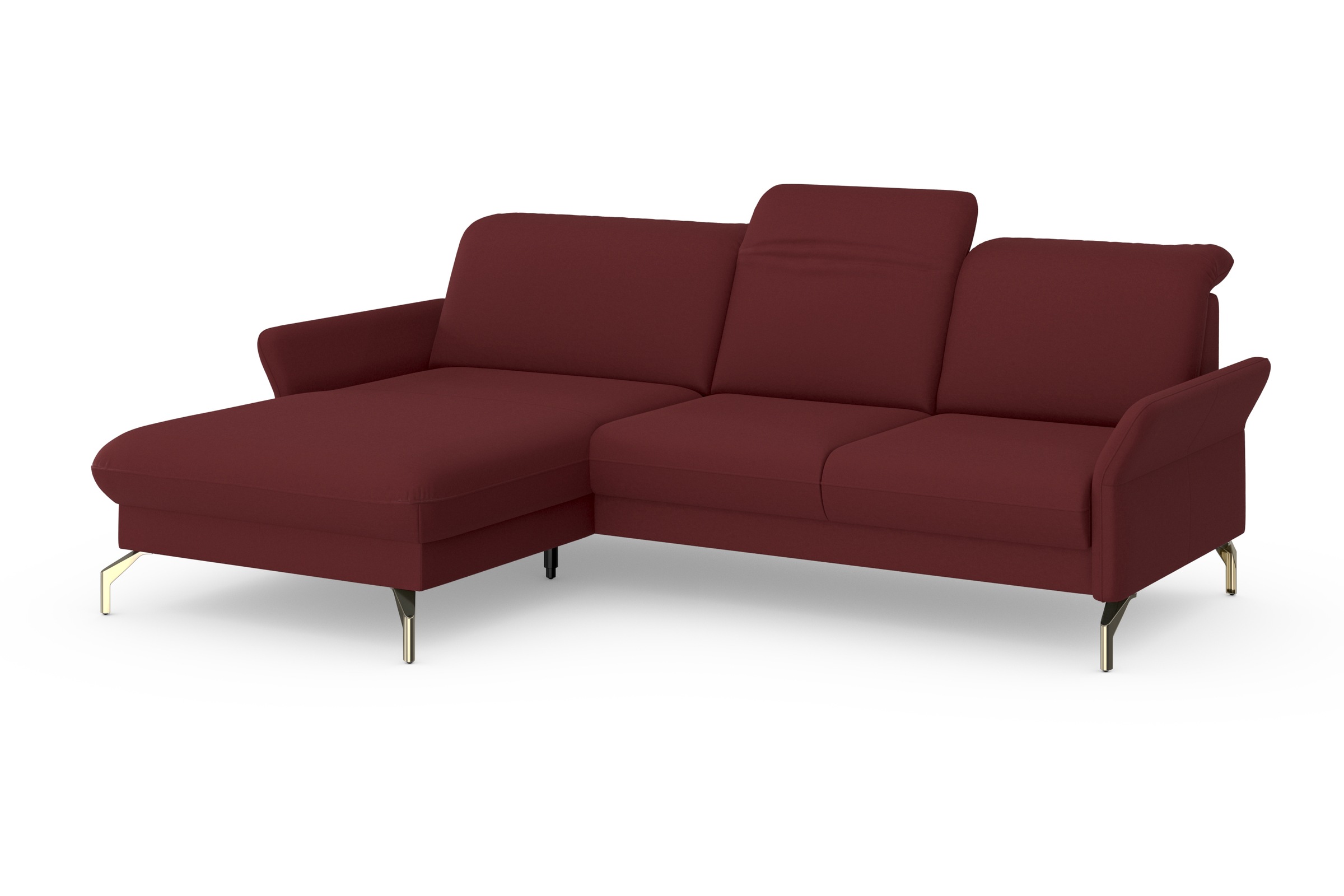 sit&more Ecksofa »Fashion L-Form«, wahlweise mit Kopfteilverstellung, Vorziehsitz, motorisch, Nickelfüße
