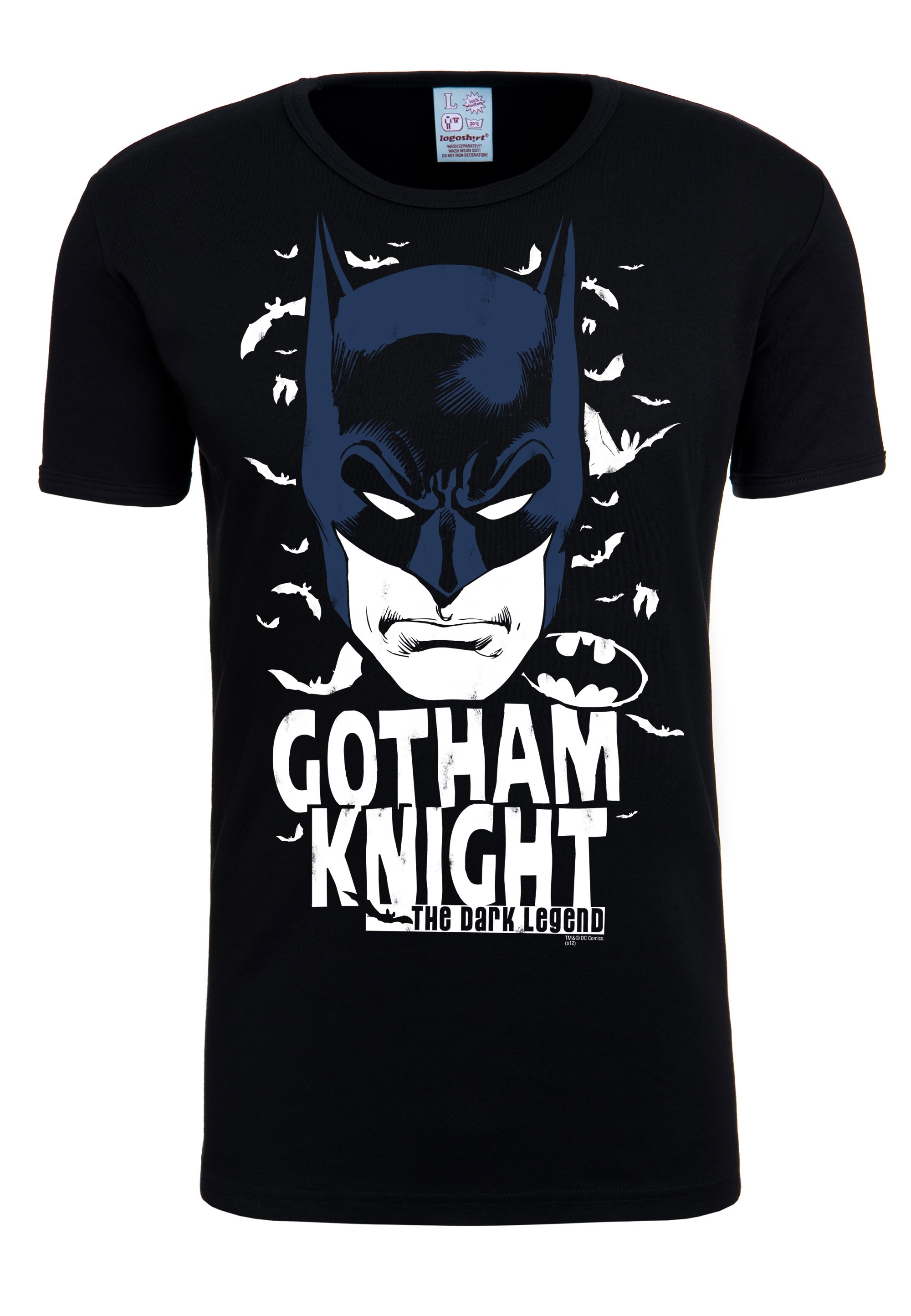 LOGOSHIRT T-Shirt »DC mit für - Batman- Frontprint | coolem Knight«, Batman ▷ - Gotham BAUR