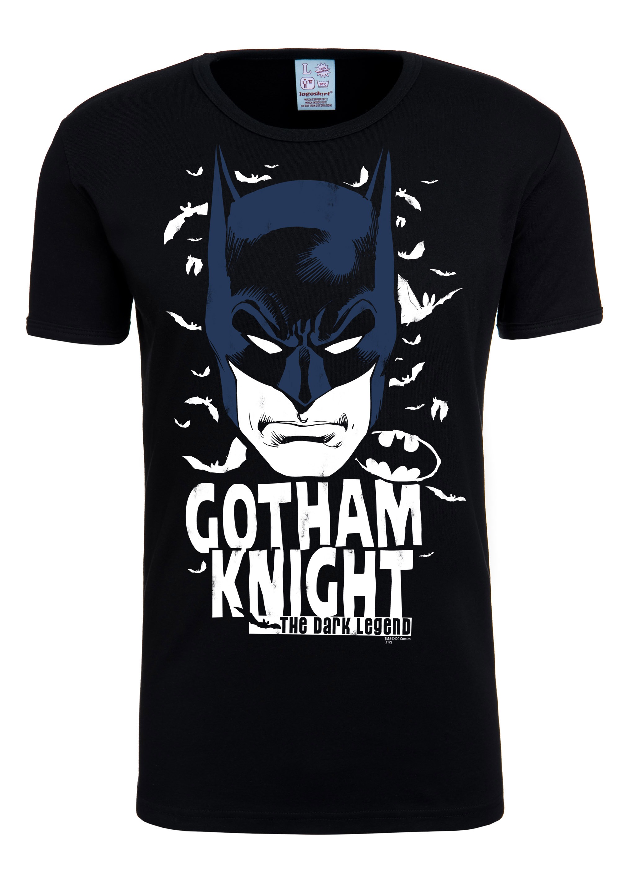 T-Shirt LOGOSHIRT "DC - Batman - Gotham Knight", Herren, Gr. M, schwarz, 100% Baumwolle, bedruckt, normal, Rundhals, Shirts T-Shirt, mit coolem Batman-Frontprint 3