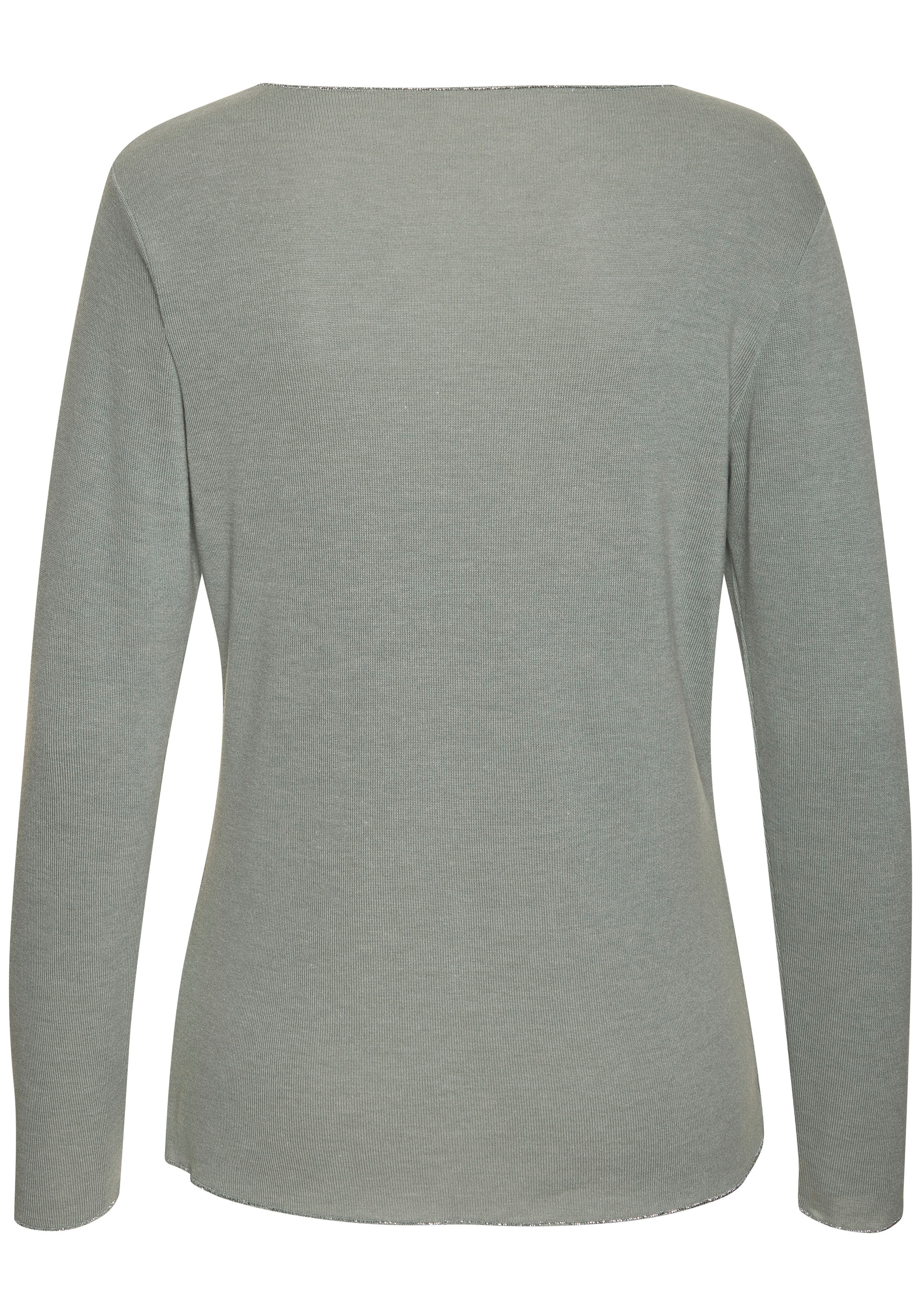 Thumbnail - LASCANA Langarmshirt "mit feiner Glitzereinfassung" aus weichem Viskose-Feinstrick