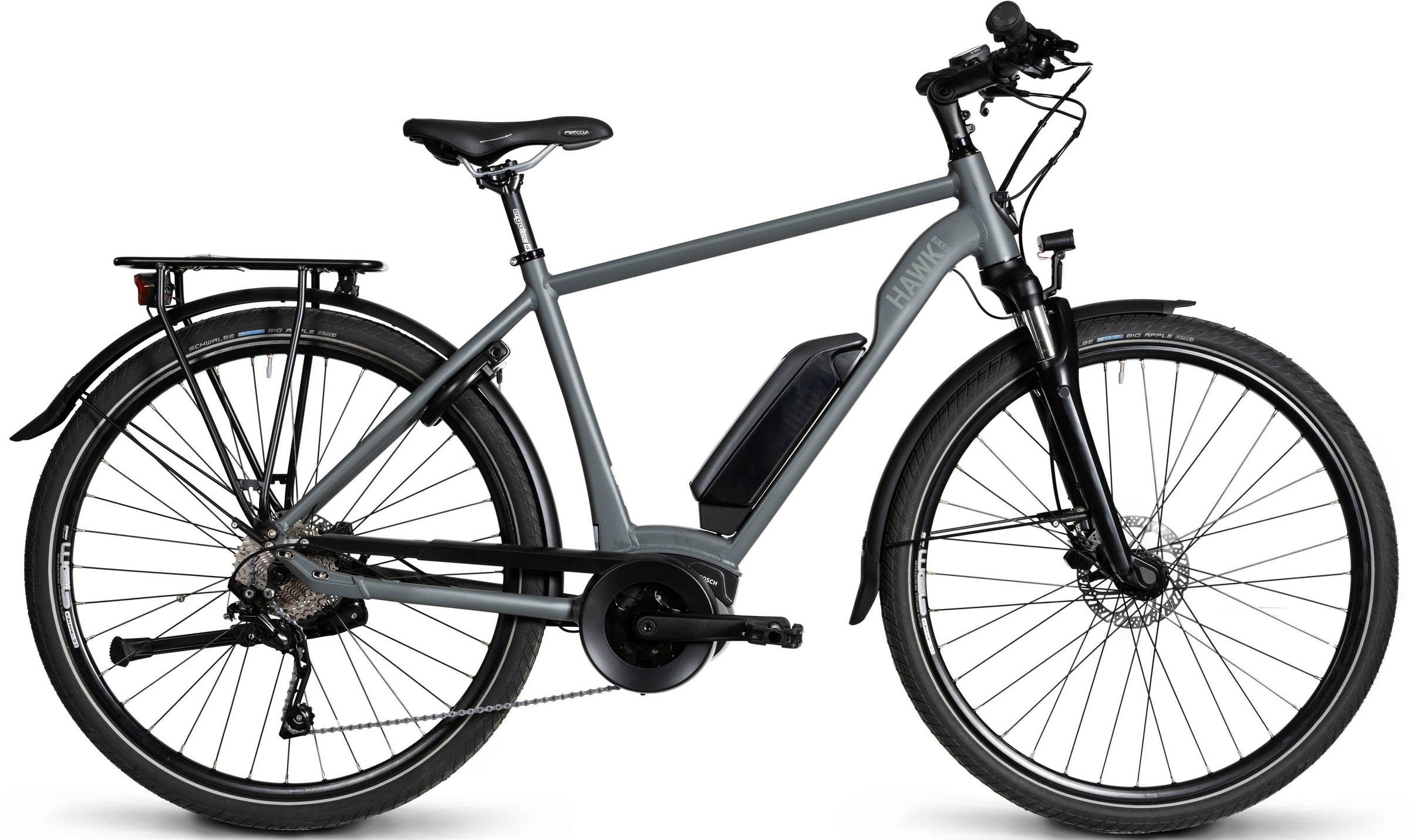HAWK Bikes E-Bike "E-Trekking 500 Gent", 10 Gang, Shimano, Deore, Mittelmotor 250 W, Pedelec, Elektrofahrrad für Damen u