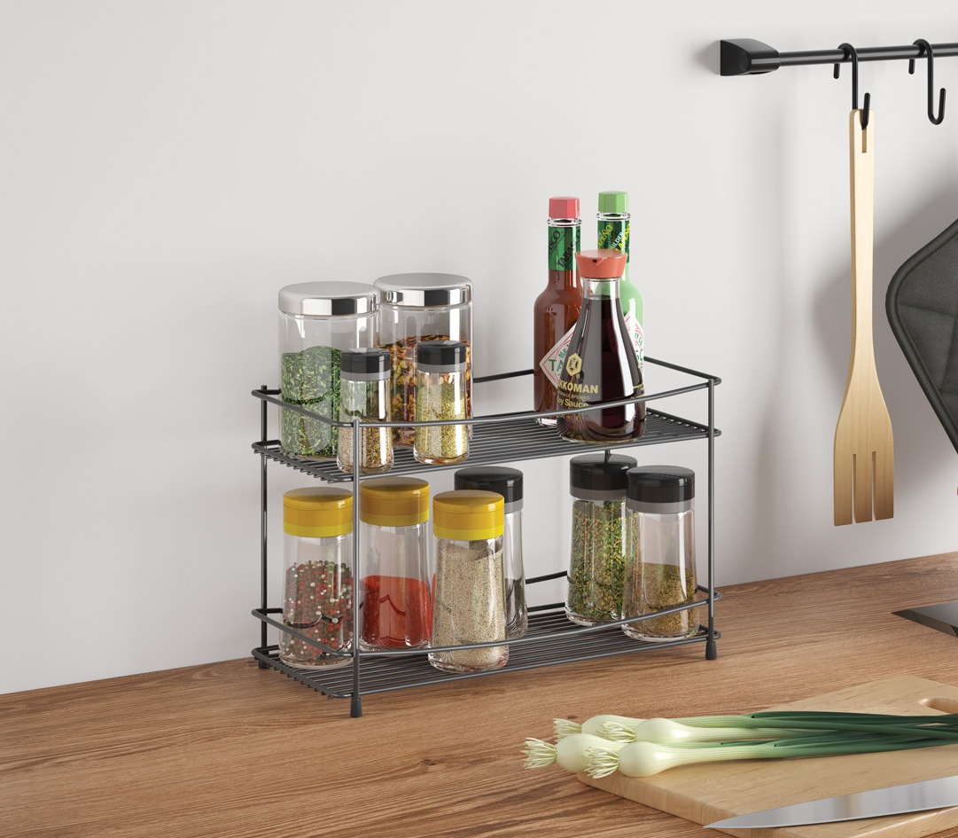 Metaltex Gewürzregal 1 Stk. tlg. in matt schwarz mit exclusiver TouchTherm günstig online kaufen