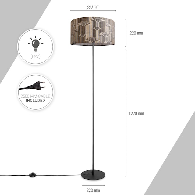 Paco Home Stehlampe »Luca Pillar«, Mit Stoffschirm Stehlampe Wohnzimmer  Leselampe Modern Vintage E27 | BAUR