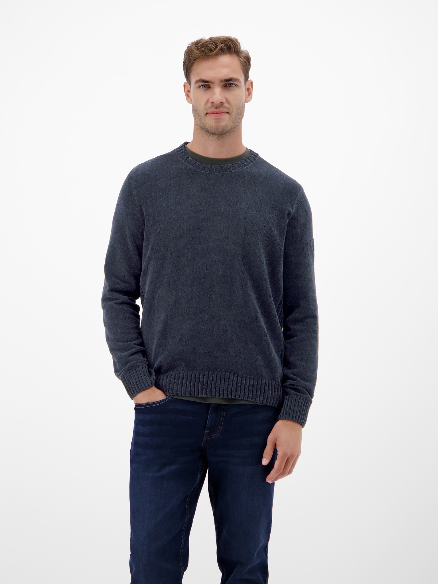 LERROS Rundhalspullover langarm und mit breiten Strickbündchen günstig online kaufen