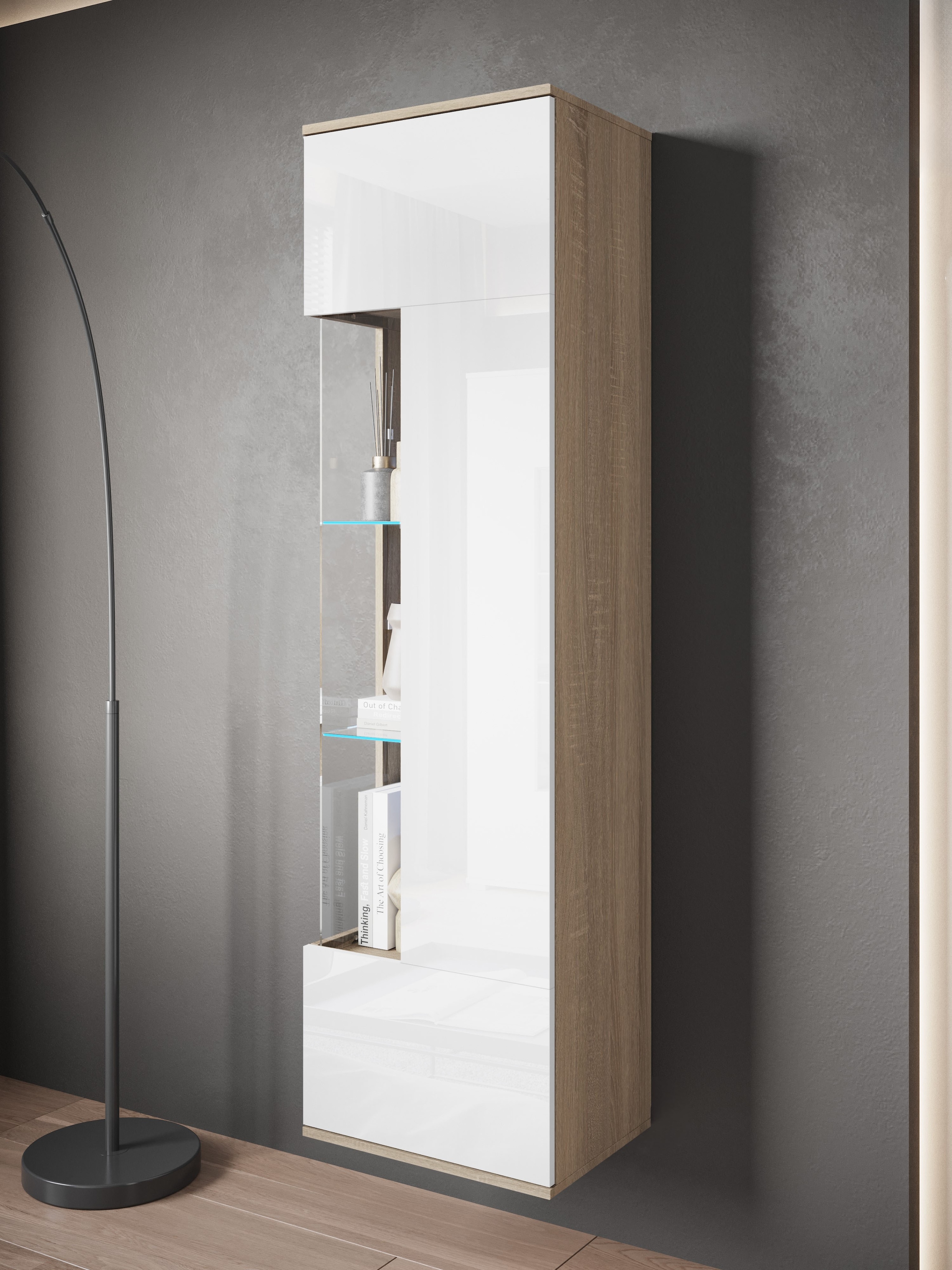 INOSIGN Vitrine »Kenia, stehend und hängend, Türanschlag wechselbar«, (1 St.), Vitrineschrank mit Glastüren 160 cm Höhe