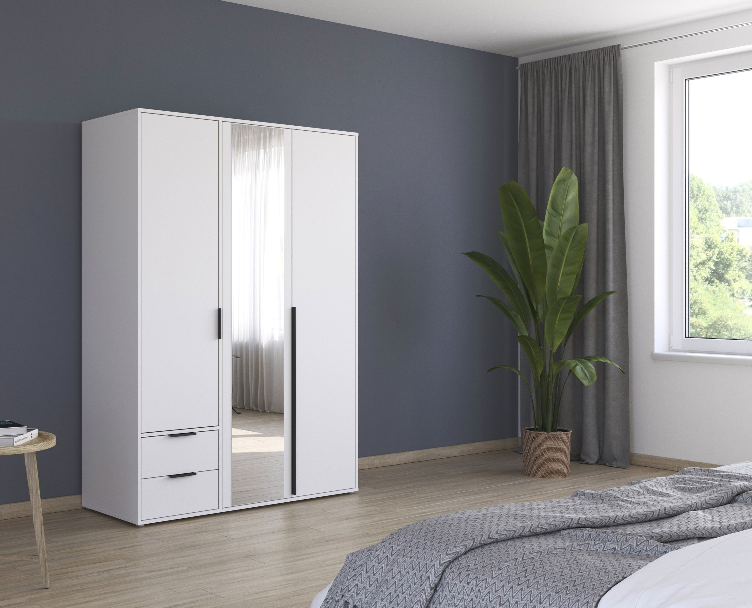 Thumbnail - rauch Drehtürenschrank "Kleiderschrank Schrank Garderobe Wäscheschrank NAGATA mit Spiegel", (in 3 verschiedenen Ausstatt...