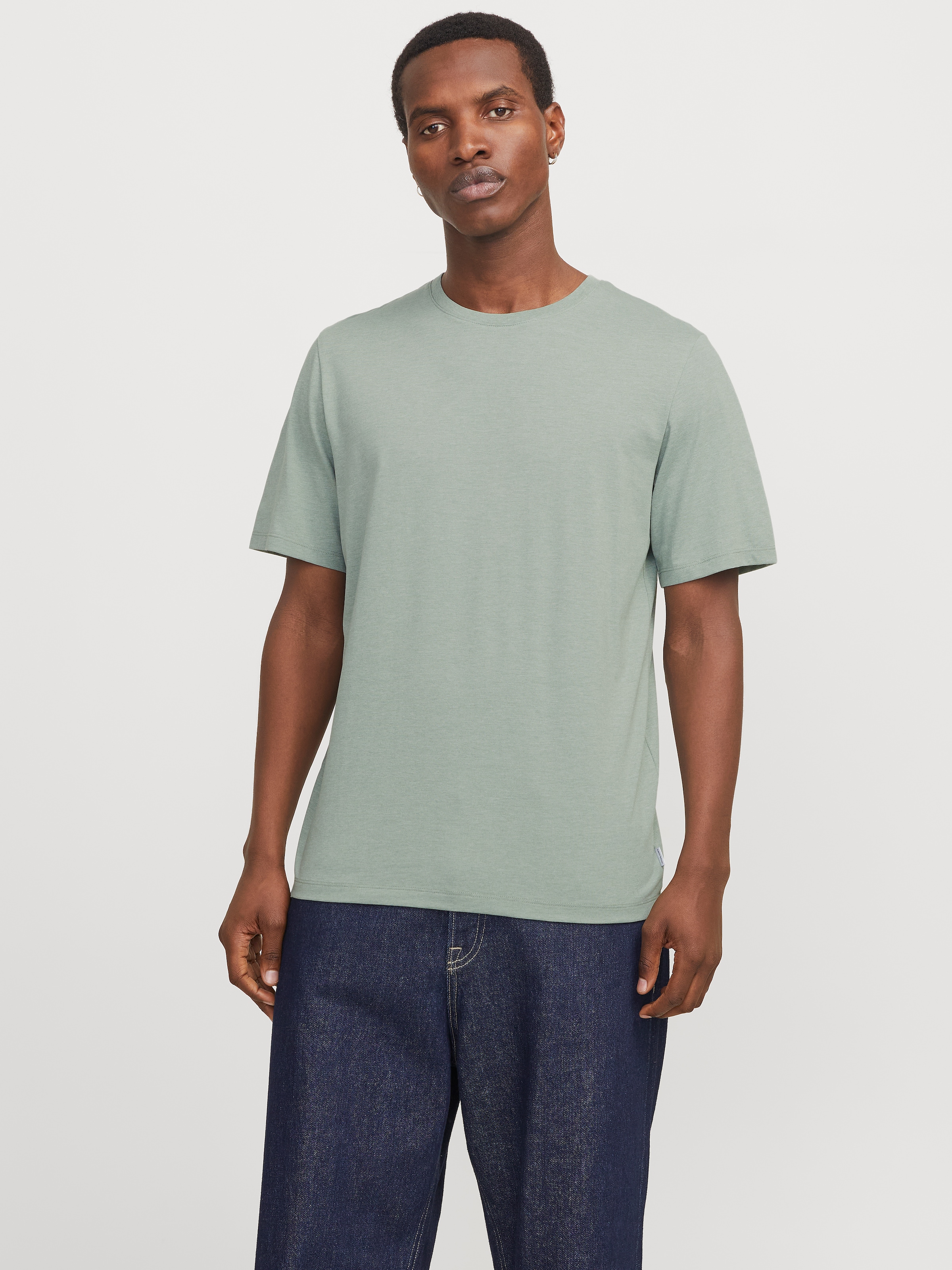 Jack & Jones Rundhalsshirt »JJEORGANIC MELANGE TEE SS O-NECK NOOS«, in Melange Optik