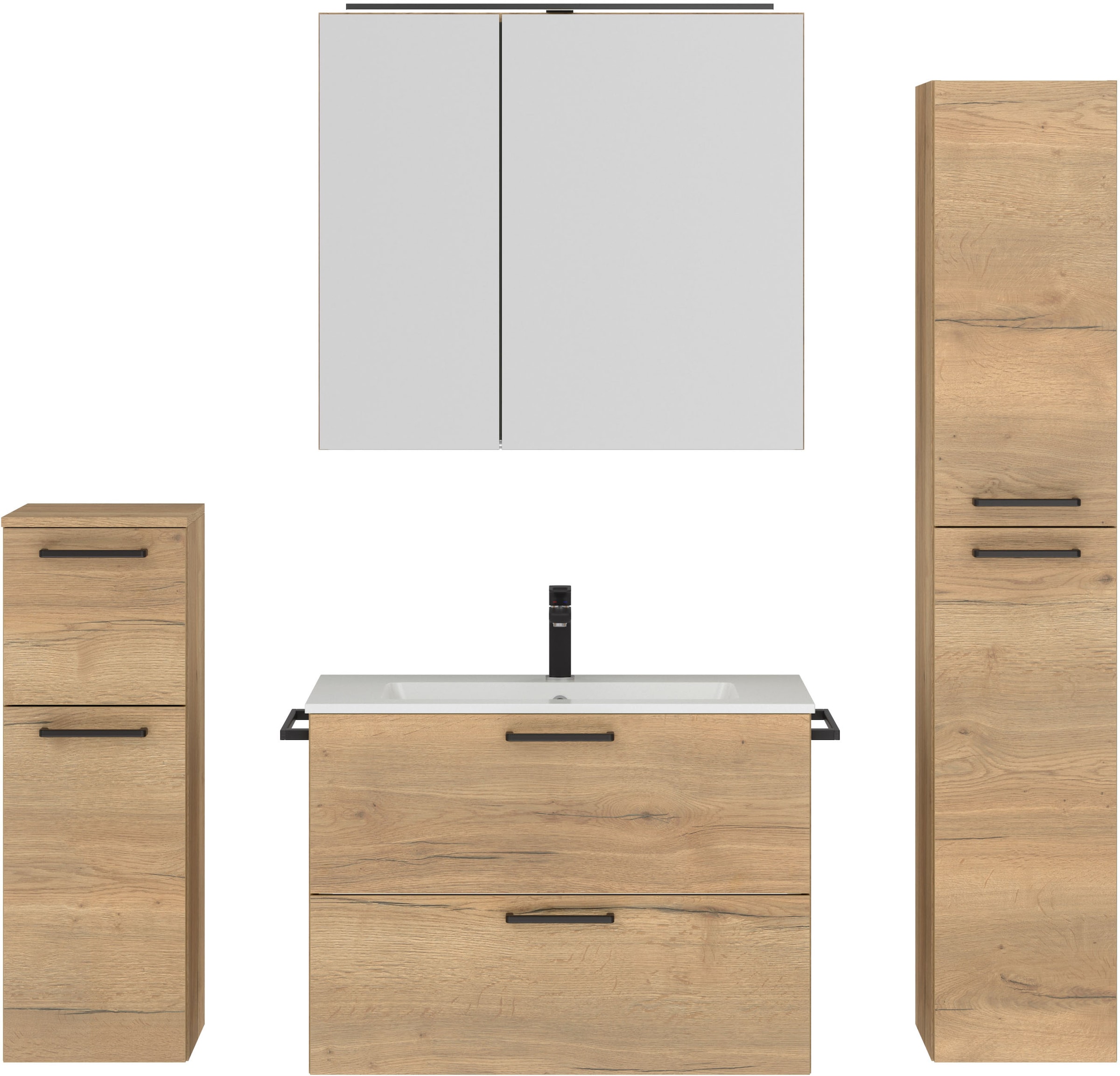 nobilia Badmöbel-Set "Tolvina" vormontiert, mit Soft-Close, 4 Stk. tlg. günstig online kaufen