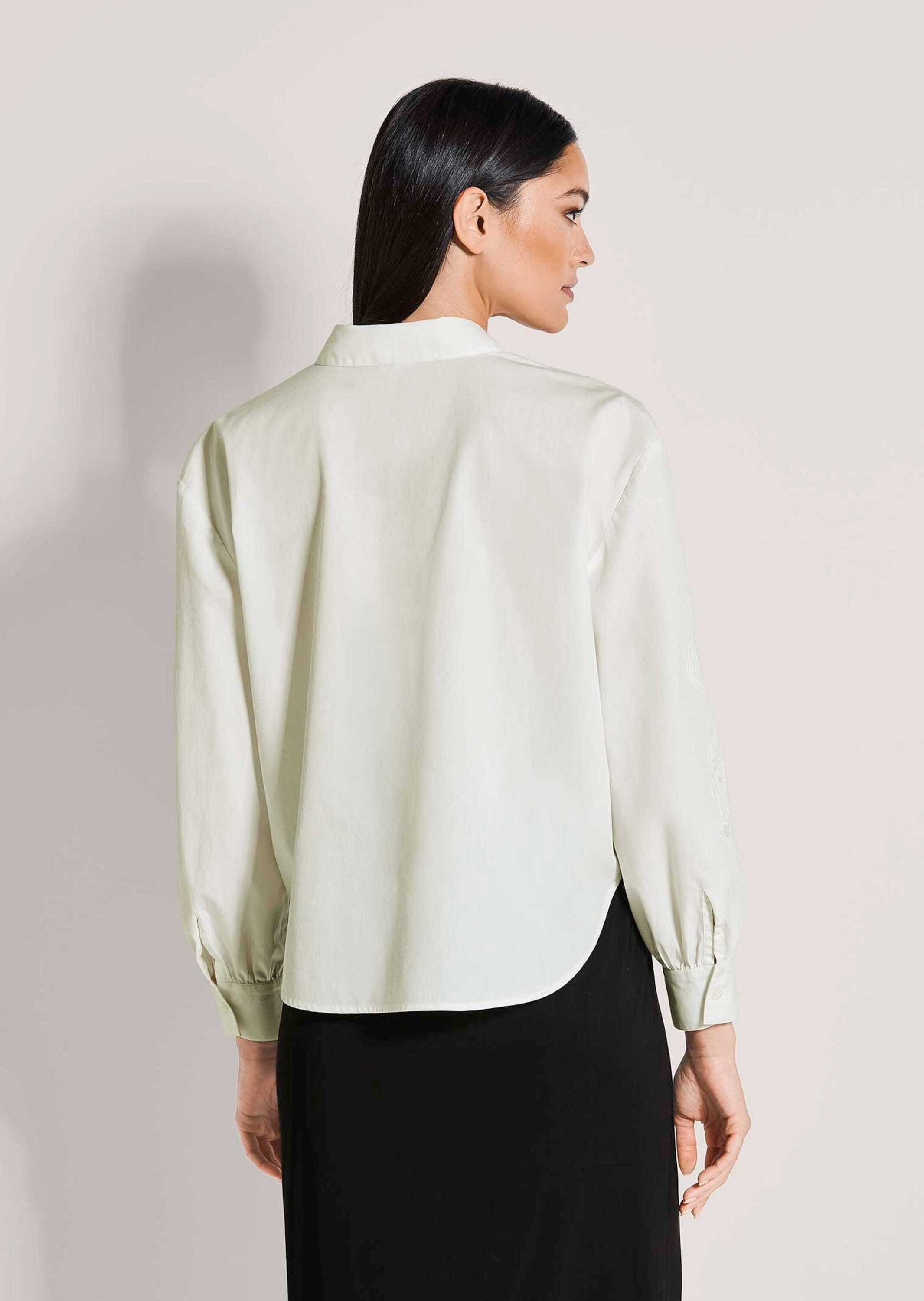 MADELEINE Langarmbluse »Hemdbluse Baumwollbluse mit floraler Stickerei«