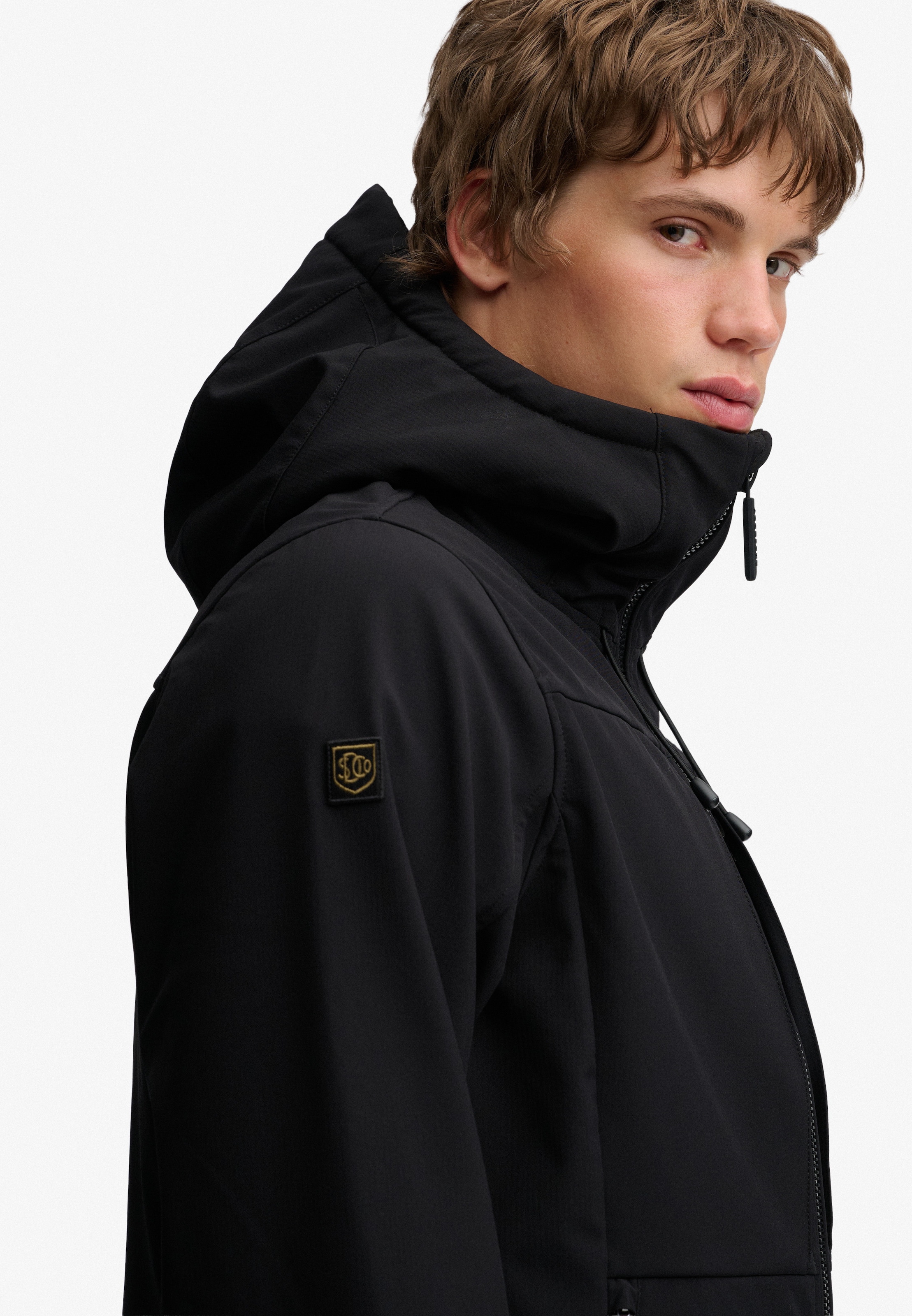 Superdry Outdoorjacke »HOOD BORG TREKKER JKT« mit Kapuze Materialmix, relaxed fit