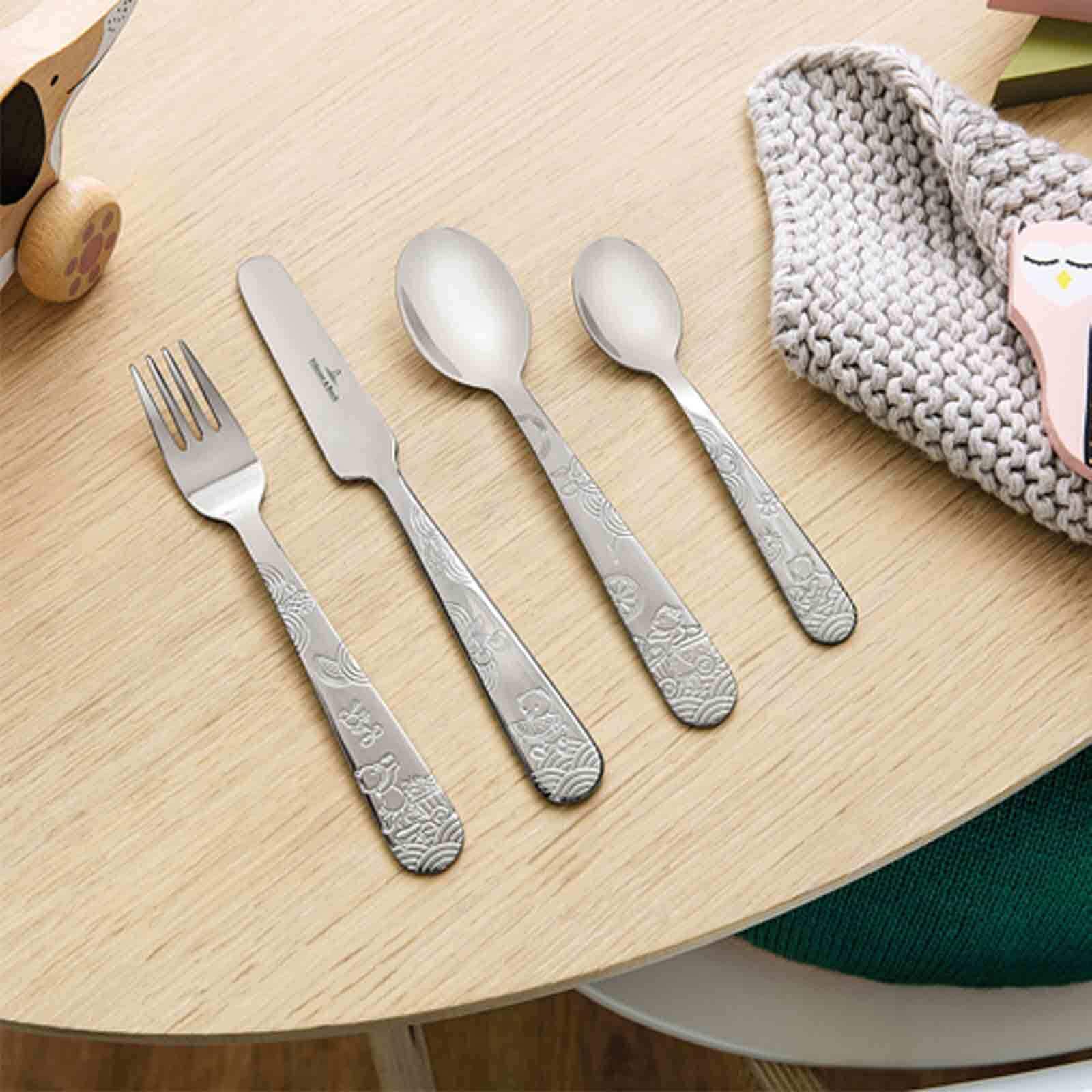 Villeroy & Boch Kinderbesteck »Kinderbesteck Hungry as a Bear 4er Set silber« Spülmaschinenfest