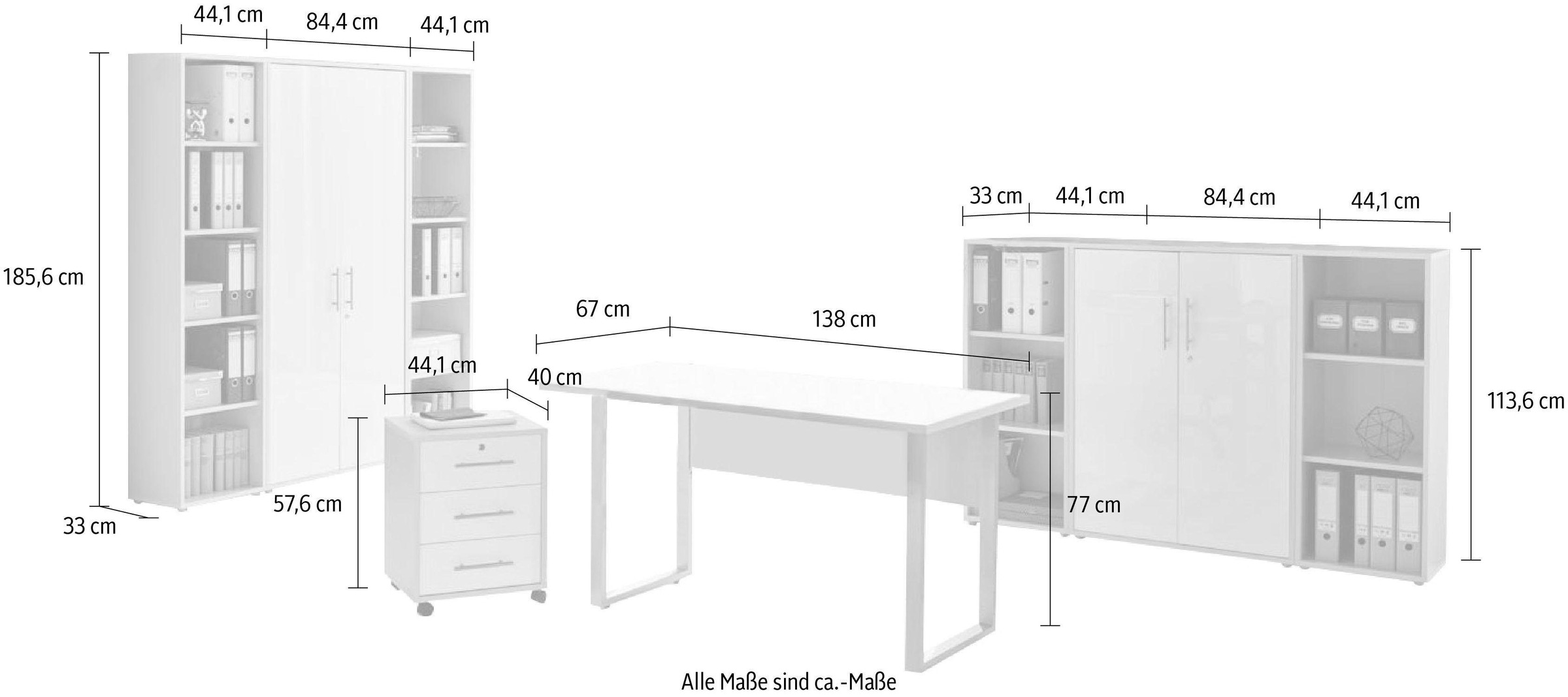 BMG Möbel Büro-Set »Tabor Mini Kombi 5«