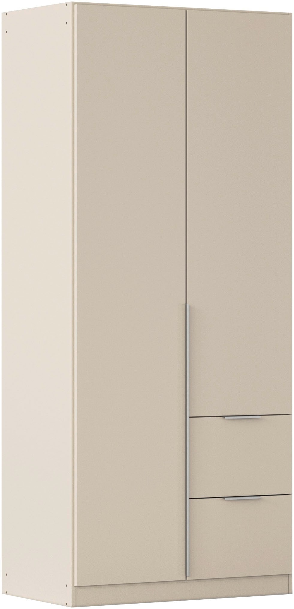 OTTO home Drehtürenschrank "Kleiderschrank Schrank Garderobe AGORDO mit Dekor- oder Hochglanzfront" in zwei Griff-Farben, Breite 91 cm, mit Außenschubkästen, Serie in 7 Breiten und 2 Höhen MADE IN GERMANY