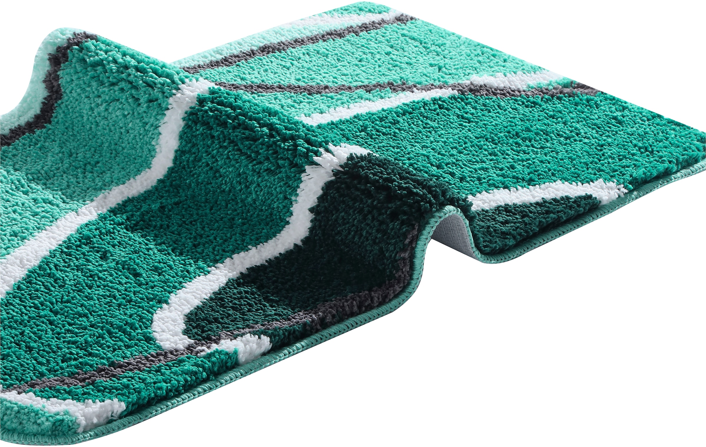 my home Badematte »Juna mit Muster, Badvorleger, Badezimmer Teppich, Duschvorleger«, rutschhemmend beschichtet, strapazierfähig, besonders weich, Design, Badematten, Badteppich