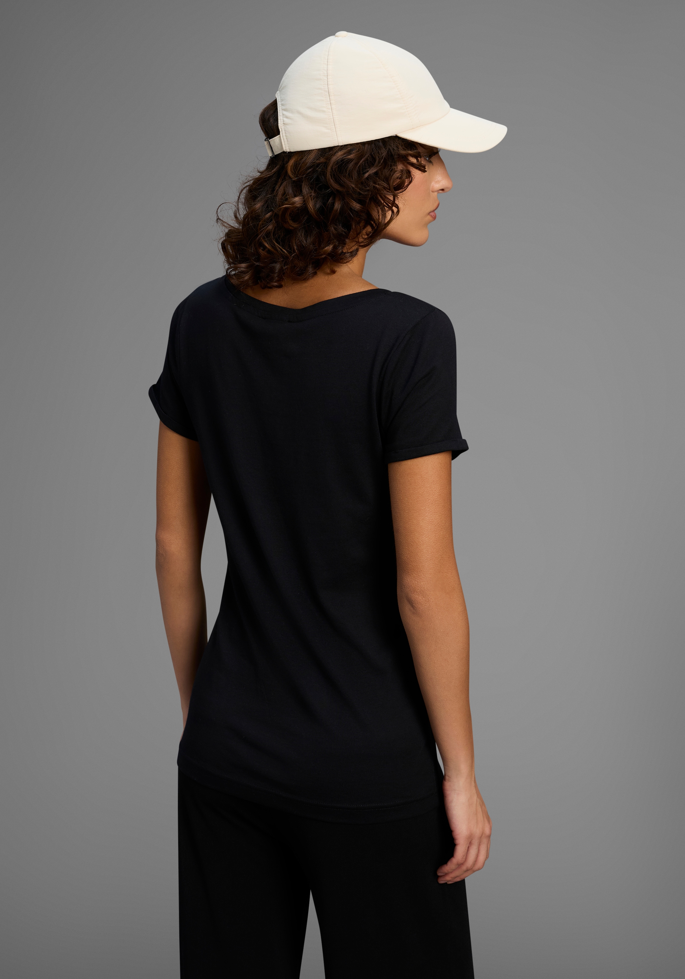 Arizona T-Shirt, Kurzarm, figurbetont, Basic-Stil, aus Baumwollmischung