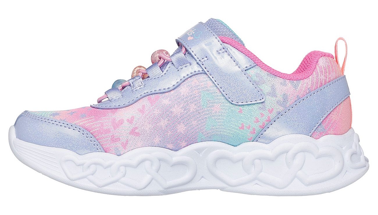 Skechers Sneaker »INFINITE HEART LIGHTS«, Klettschuh mit Blinkfunktion, Größenschablone zum Download