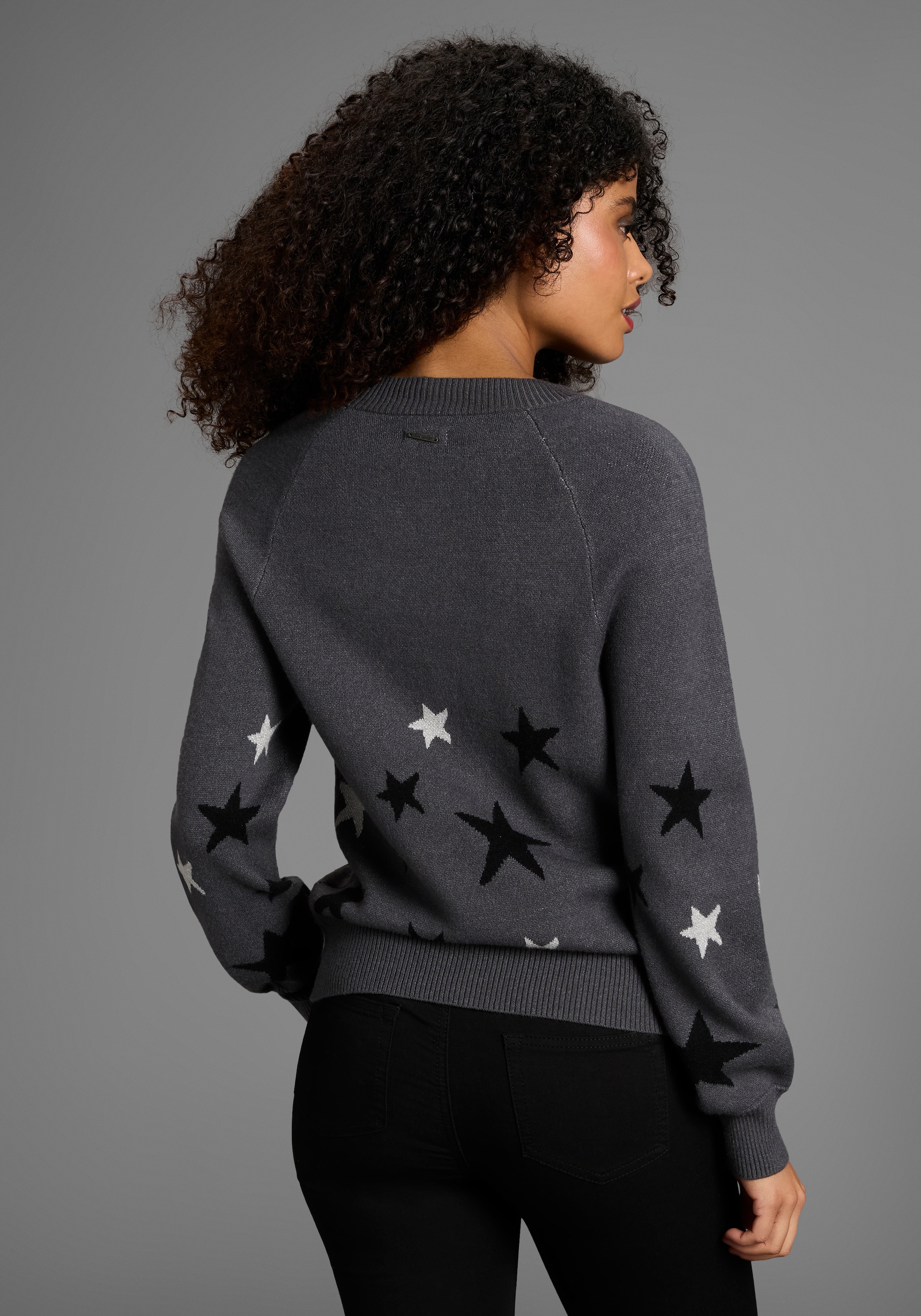 KangaROOS Rundhalspullover mit Sternen