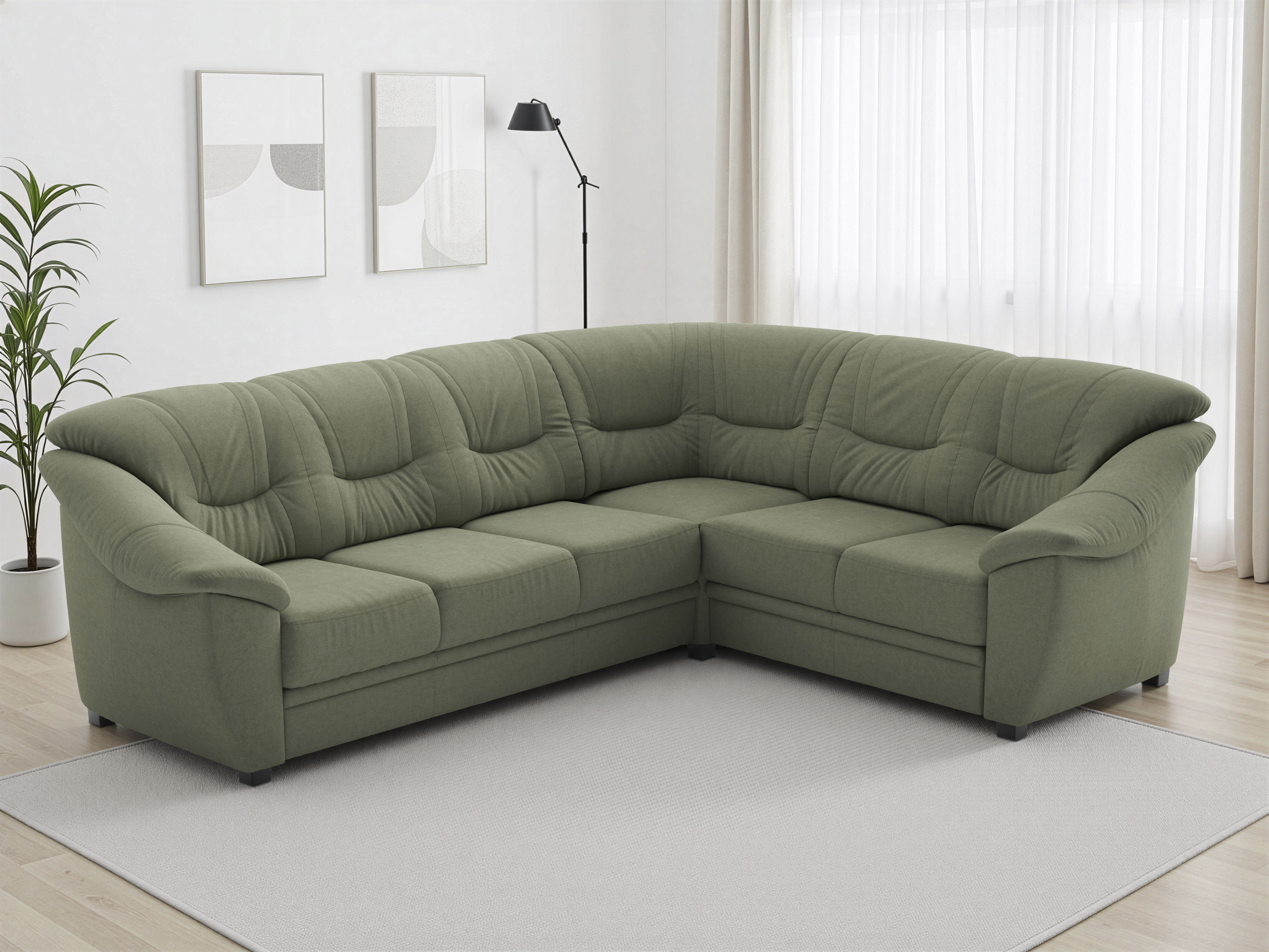sit&more Ecksofa "Savona L-Form, B. 262 cm, Komfortsitz, Eckcouch mit Stoff- & Lederwahl" optional Schlaffunktion, Liegefl. 120x195 cm