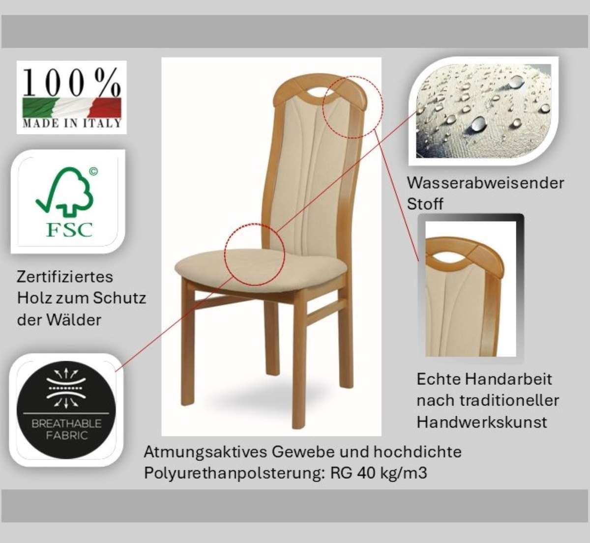 Thumbnail - Home affaire 4-Fußstuhl "ALEX, Stuhl,Armlehnstuhl" () 2 Stk.Stuhl, Armlehnstuhl, Ausführung mit und ohne wasserabweisend...