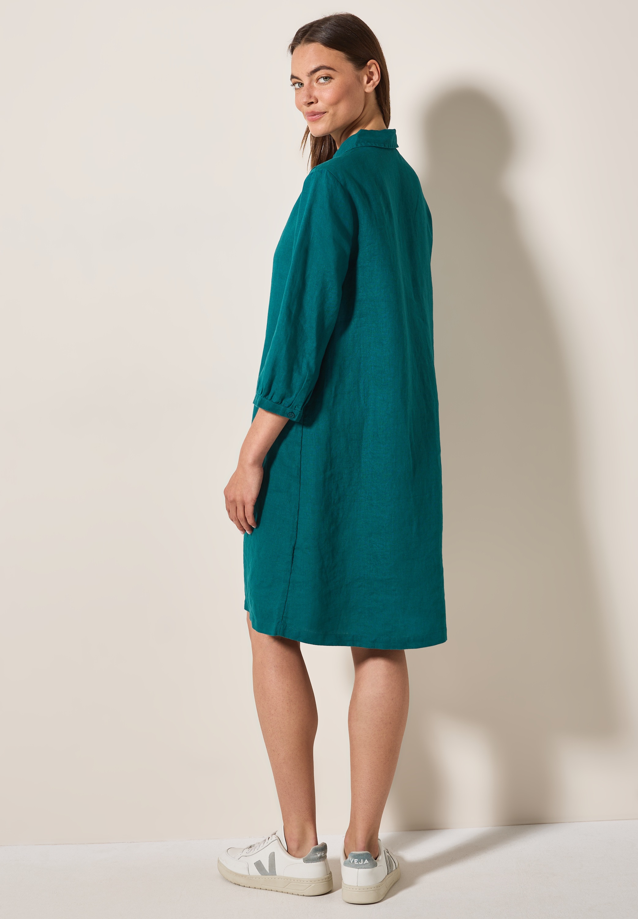 Cecil Blusenkleid Ohne Taschen aus Leinen und mit 3/4-Arm günstig online kaufen