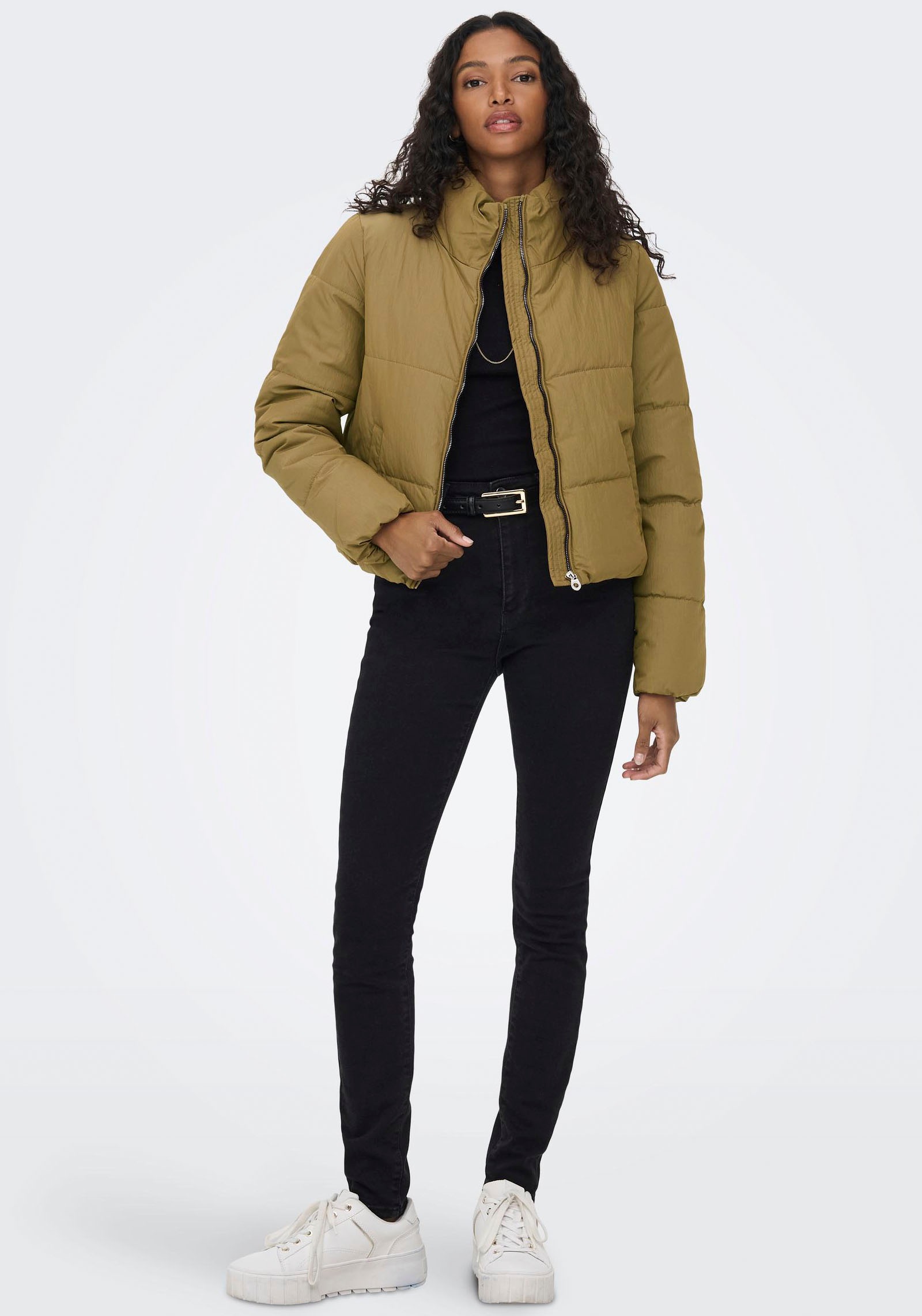 ONLY Steppjacke »ONLCAMILLA V-NECK L/S PULLOVER KNT NOOS«