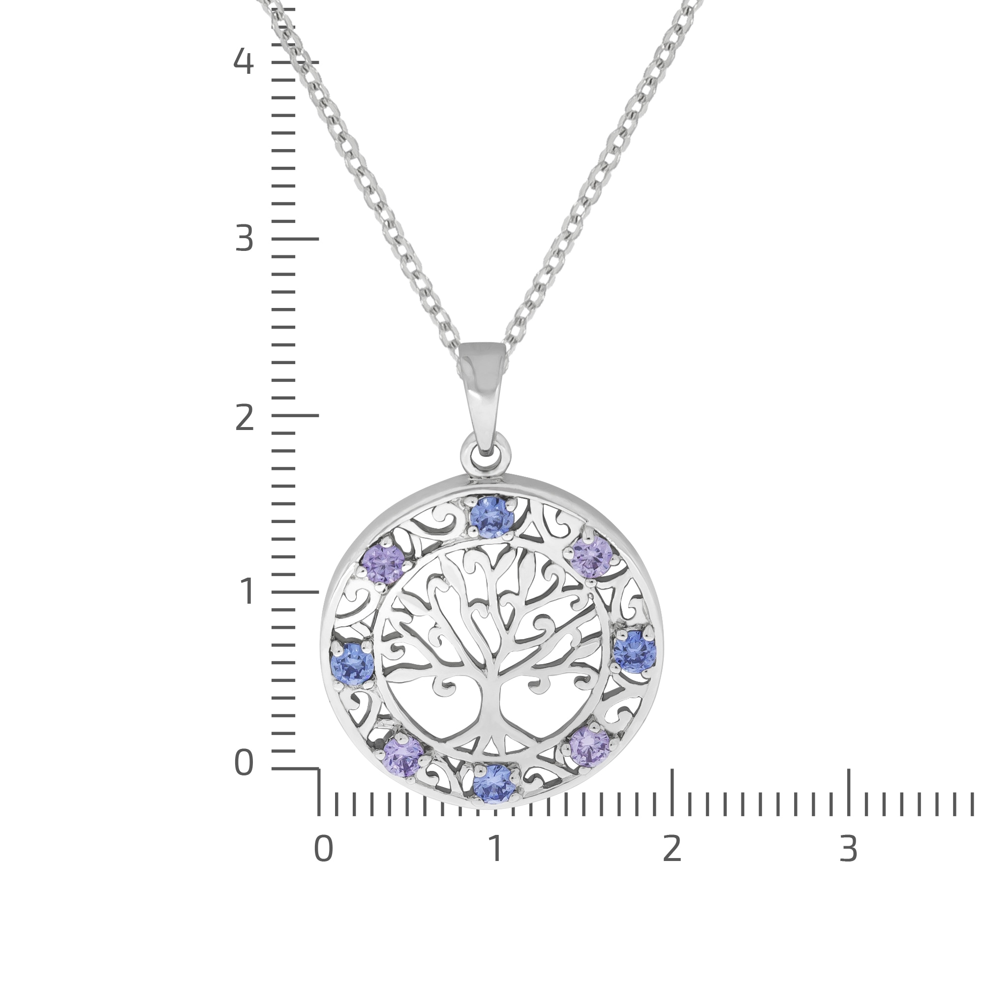 Zeeme Kette mit Anhänger »Silber 925 rhodiniert mit Lebensbaum-Motiv und Zirkonia-Steinen«