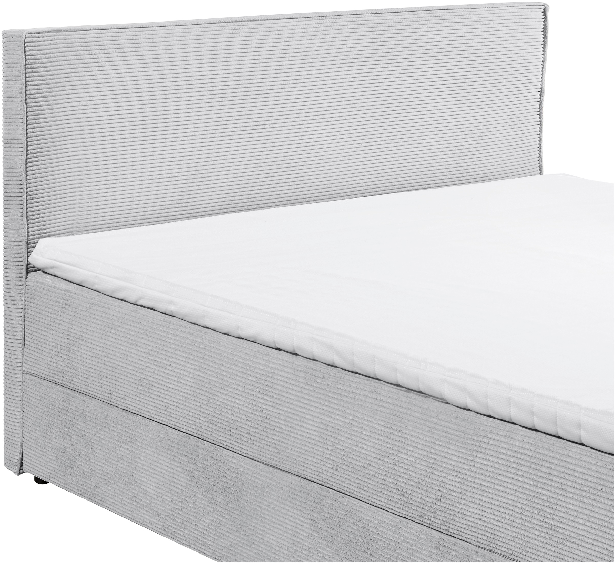 ED EXCITING DESIGN Boxbett »Larnaca«, Bezug aus Cord, inkl. Topper und Bettkasten