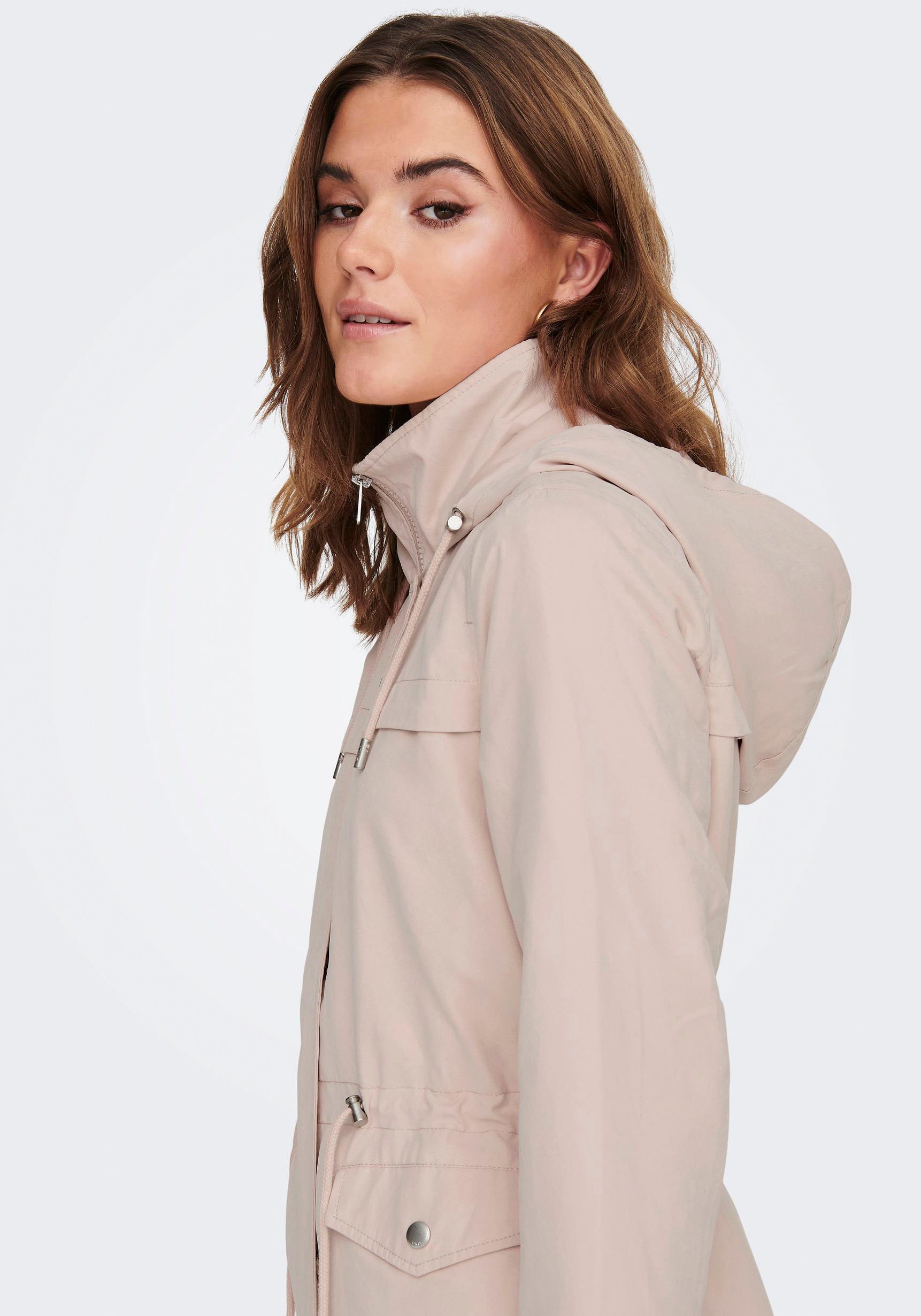 Thumbnail - ONLY Parka "ONLNEWSTARLINE SPRING JACKET CC OTW" mit Kapuze mit durchgehendem und verdecktem Reißverschluss