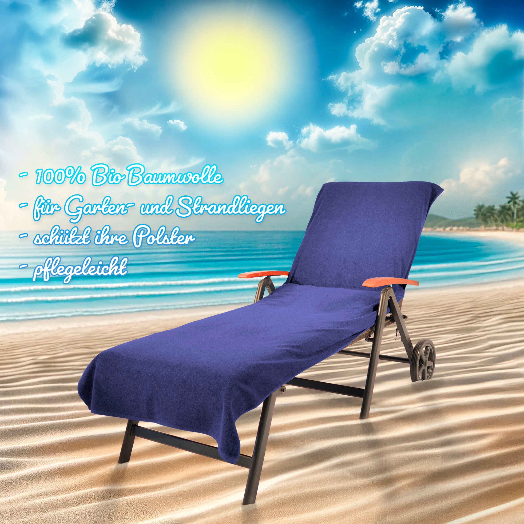 KiNZLER Strandtuch "Frottier-Liegenbezug, 100% Baumwolle" Liegen-Handtuch, günstig online kaufen