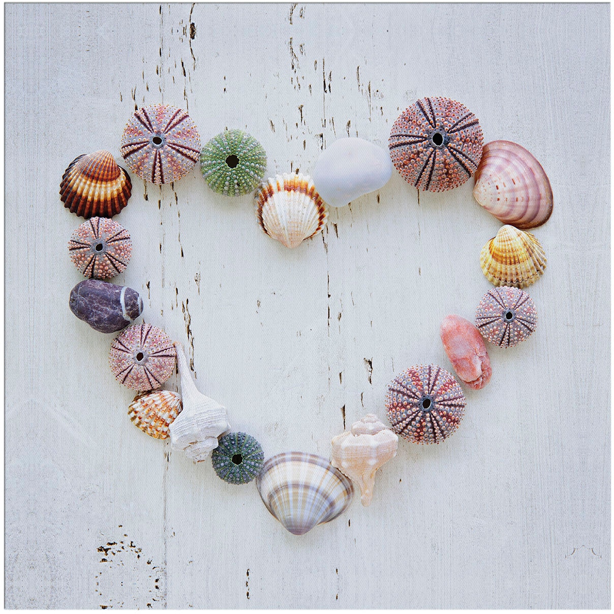 Art for the home Leinwandbild "Outdoor Muschelherz 50x70cm", Romantisch-Str günstig online kaufen