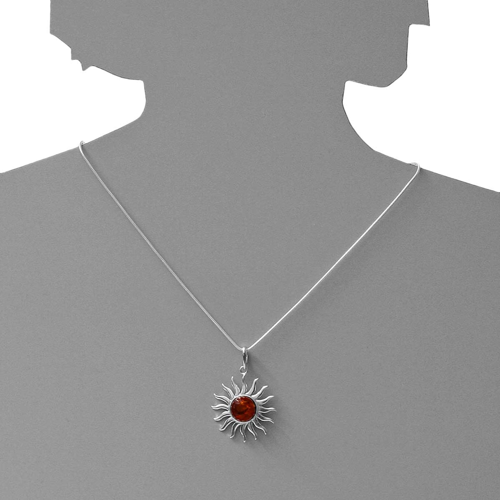 OSTSEE-SCHMUCK Kettenanhänger »- Sonne 31 mm - Silber 925/000 - Bernstein« ()