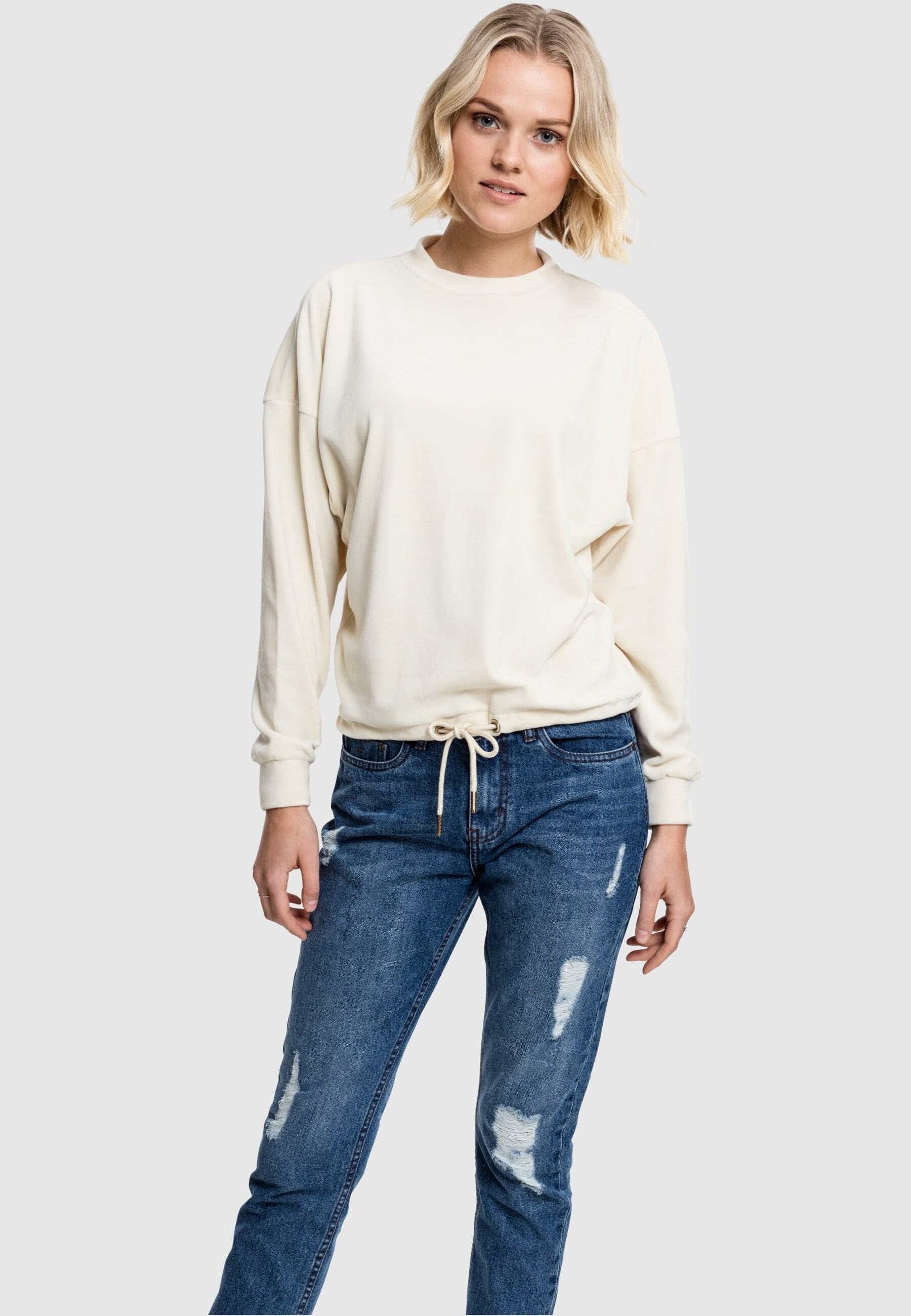 URBAN CLASSICS Sweatshirt »Urban Classics Damen Ladies Oversized Velvet Crew«, (1 tlg.)