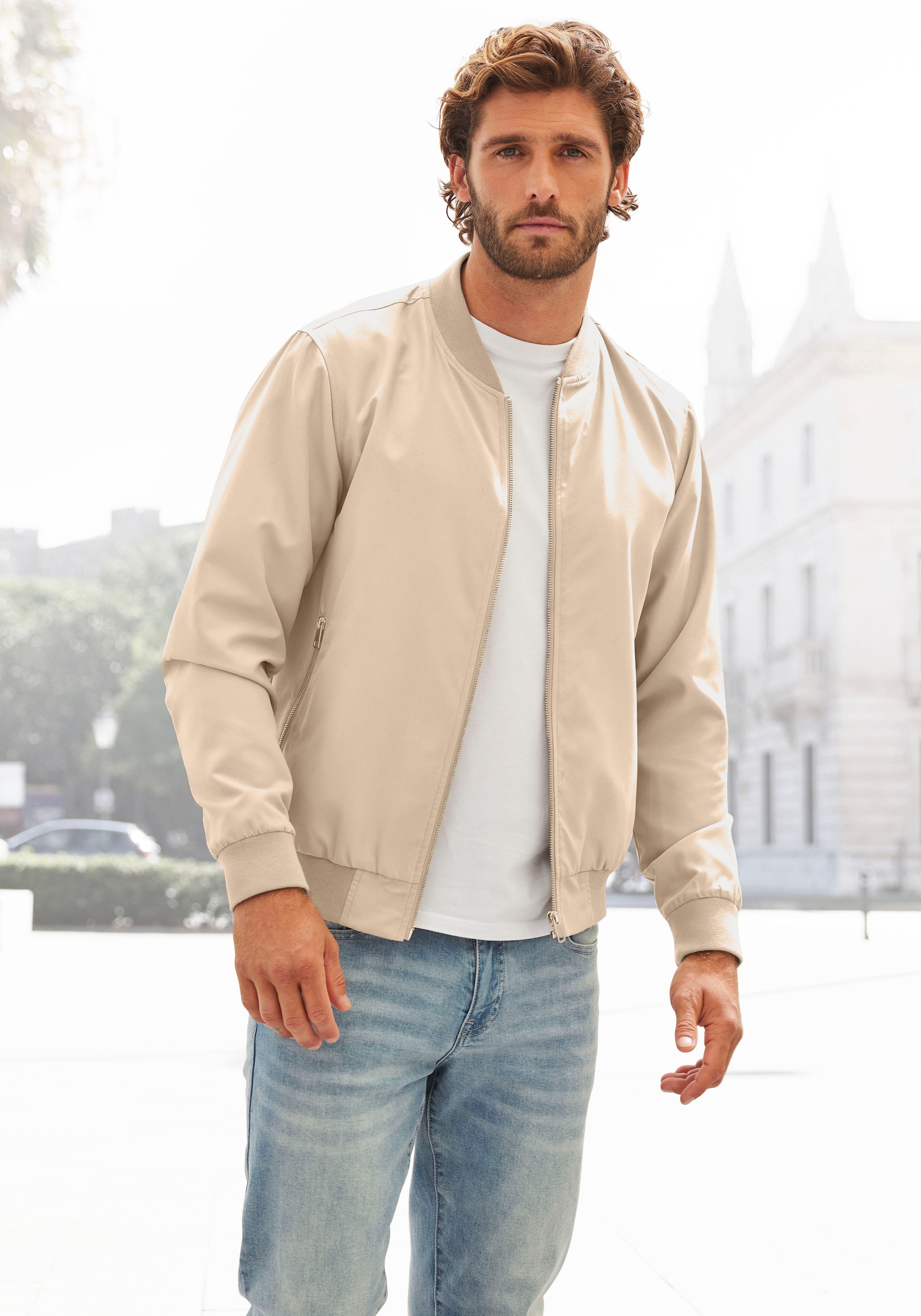 Blouson »Jacke,«, mit Rippkragen, moderne Übergangsjacke mit Innentasche