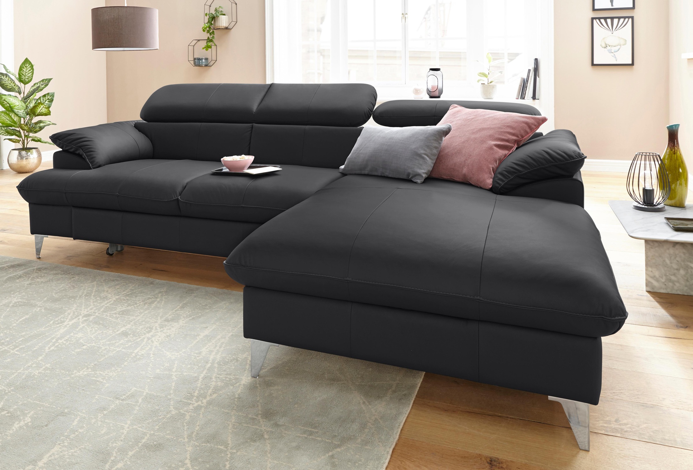 COTTA Ecksofa »Caluso L-Form«, mit Kopfteilverstellung, wahlweise mit Bettfunktion & Bettkasten