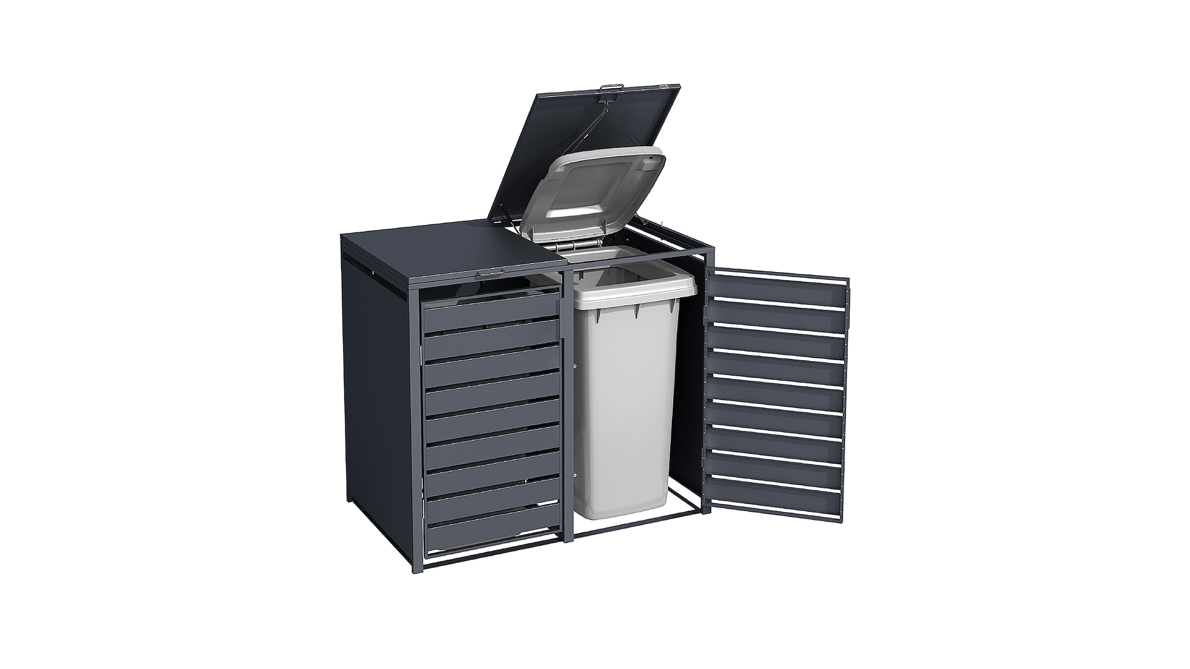 weka Mülltonnenbox »Gary« Metall pulverbeschichtet, für 2 Mülltonnen, BxTxH: 132x80x116 cm