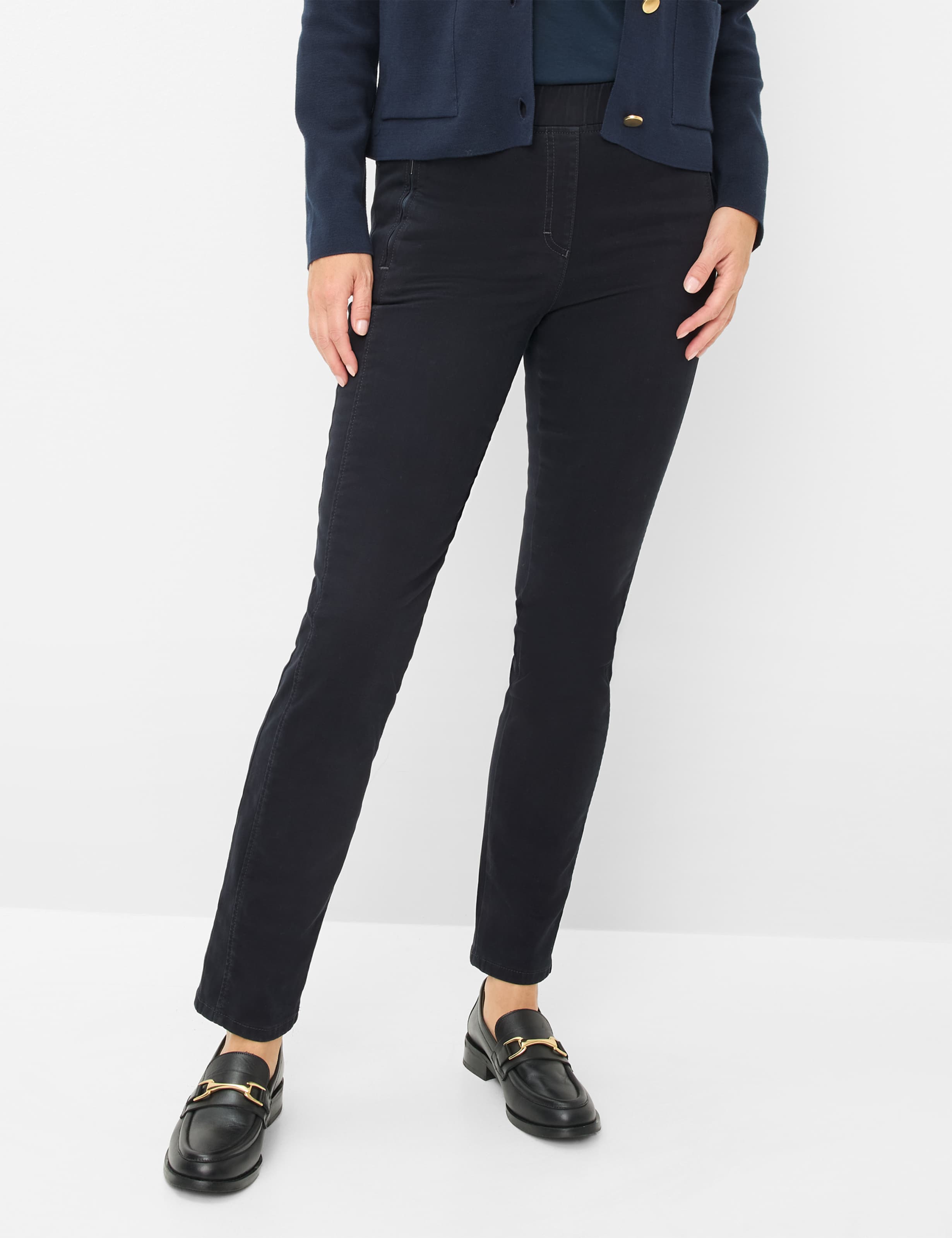 Damen Chinohose "Style LAVINA JOY"navy, Gr. 23, RAPHAELA BY BRAX, Web, 46% Baumwolle, 39% Lyocell, 12% Elastomultiester, 3% Elasthan, Hosen