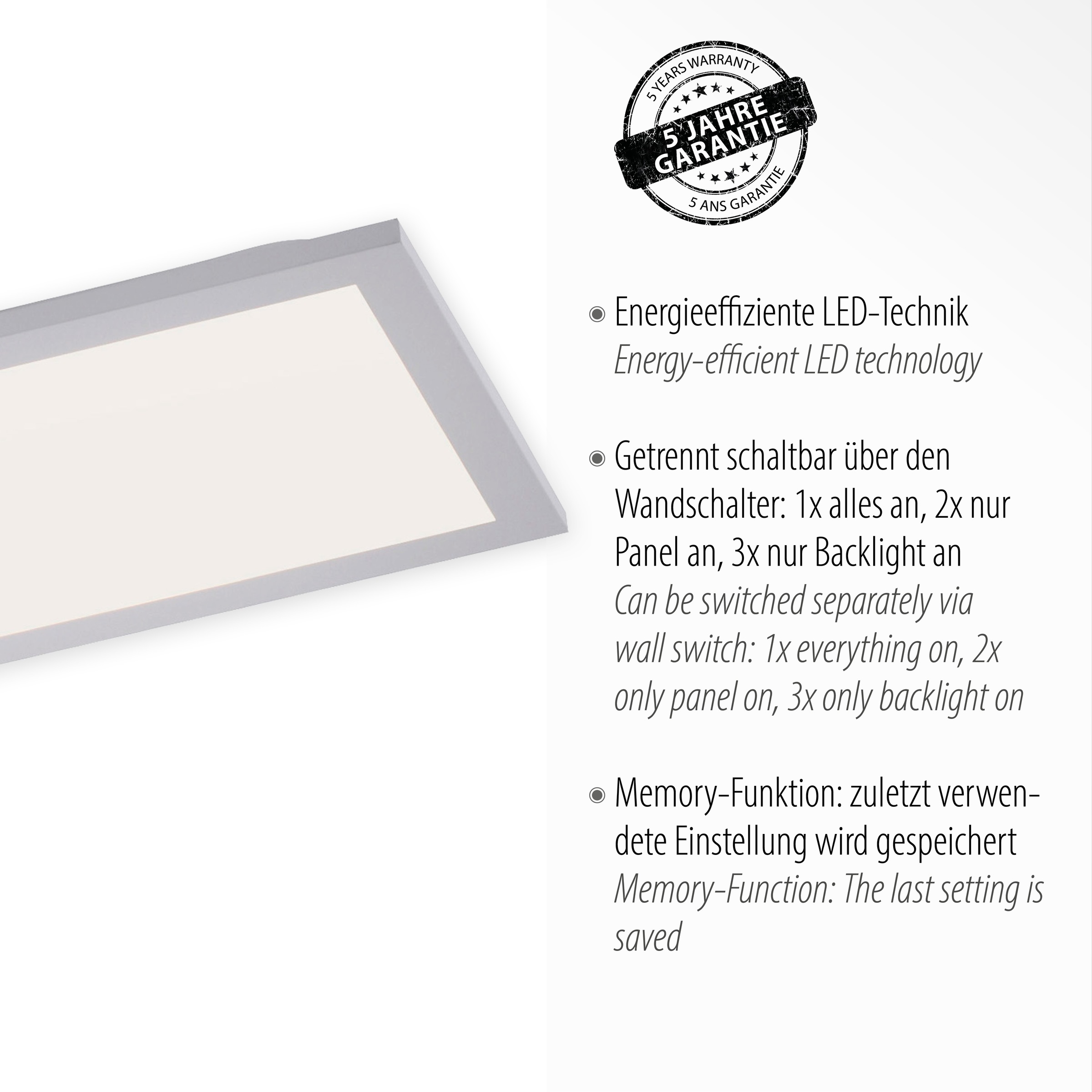 JUST LIGHT LED Deckenleuchte »FLAT«, 2 flammig, Leuchtmittel LED-Board-LED-Board | LED fest integriert, Serienschalter