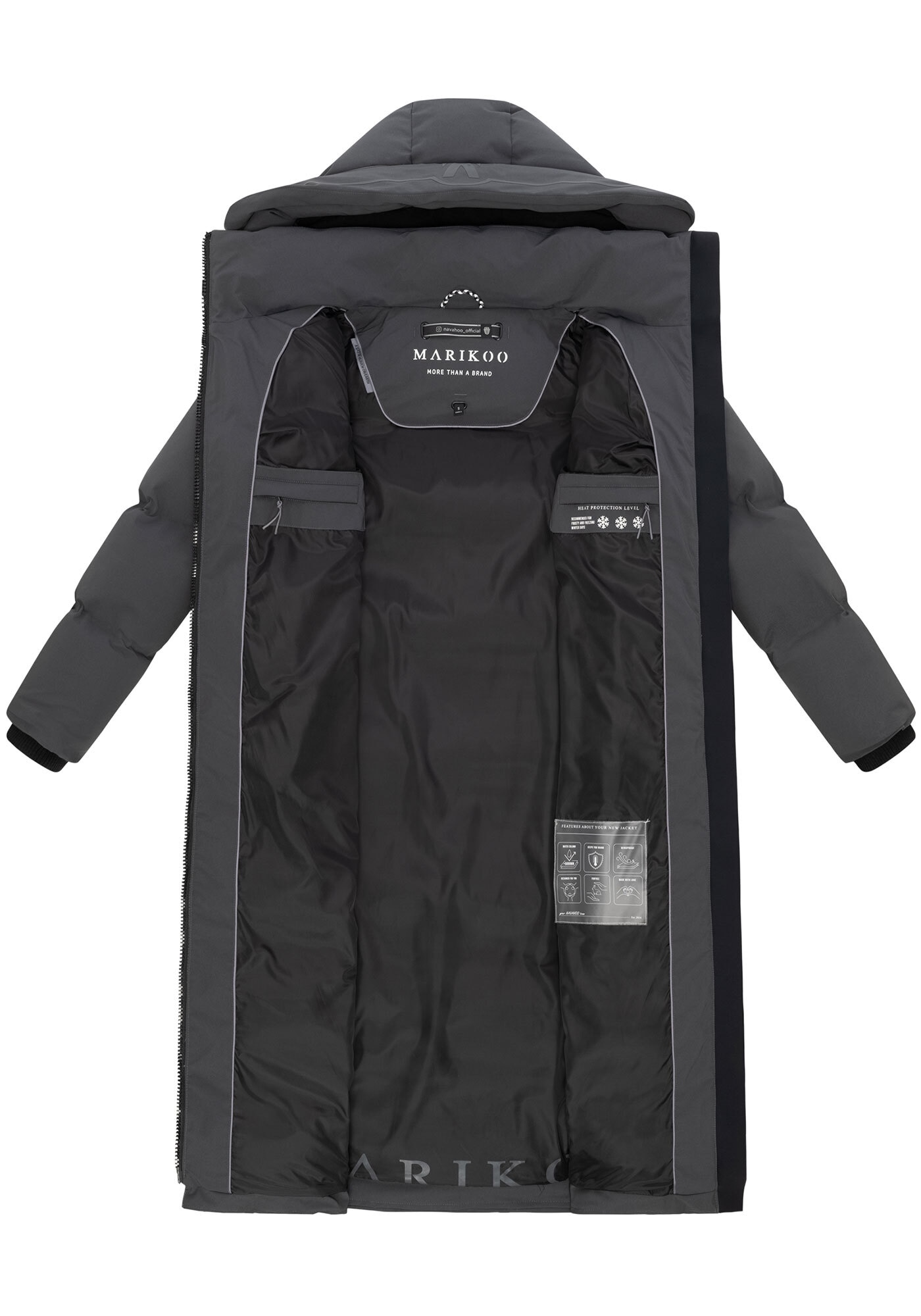 Marikoo Winterjacke »Tikoraa«, mit geschweißten Nähten und luxuriöser Kapuze