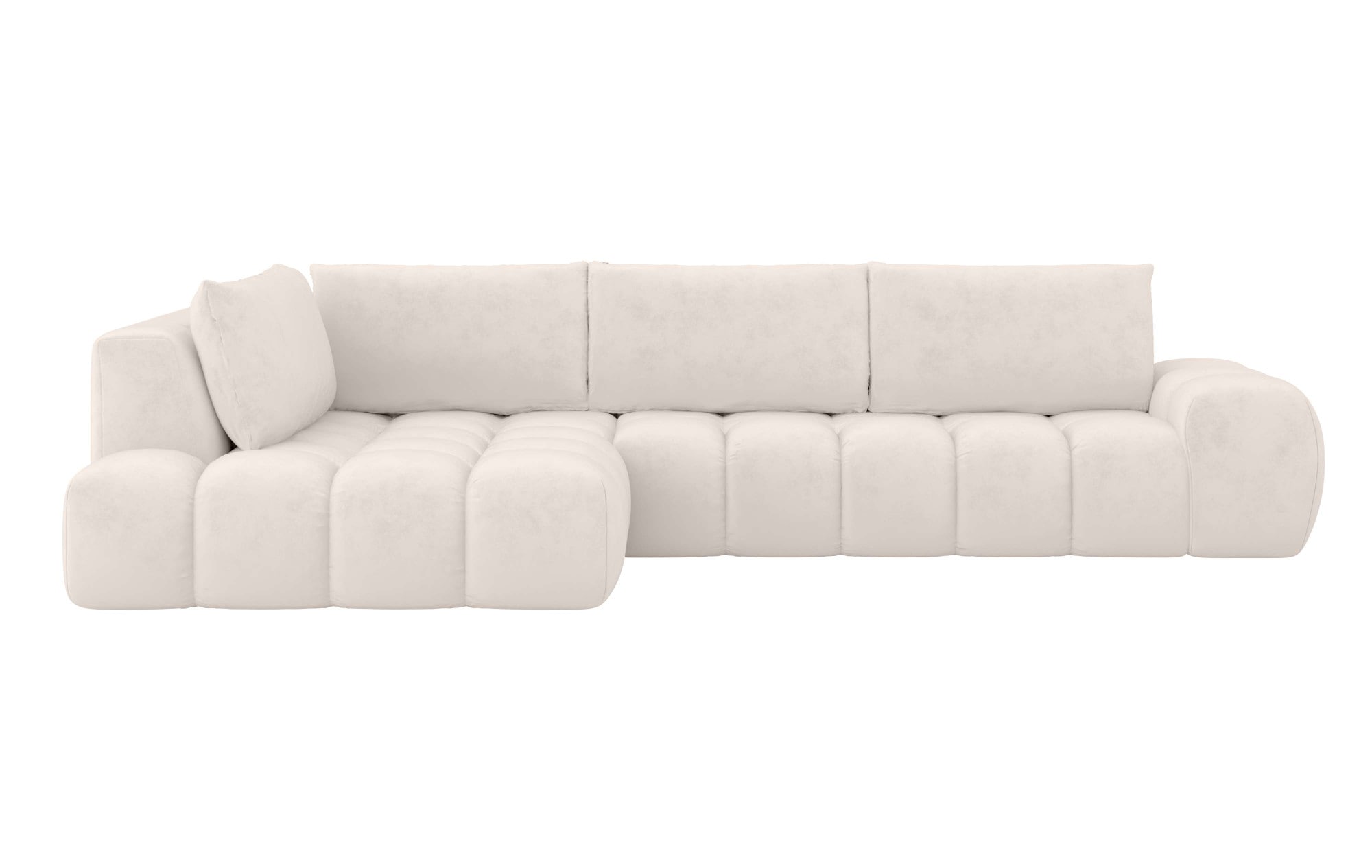 INOSIGN Ecksofa »AZITA klein, L-Form, elegant und bequem Designsofa«, lose Rückenkissen, traumhafte Steppung, Maße B/T/H: 296/176,5/89 cm