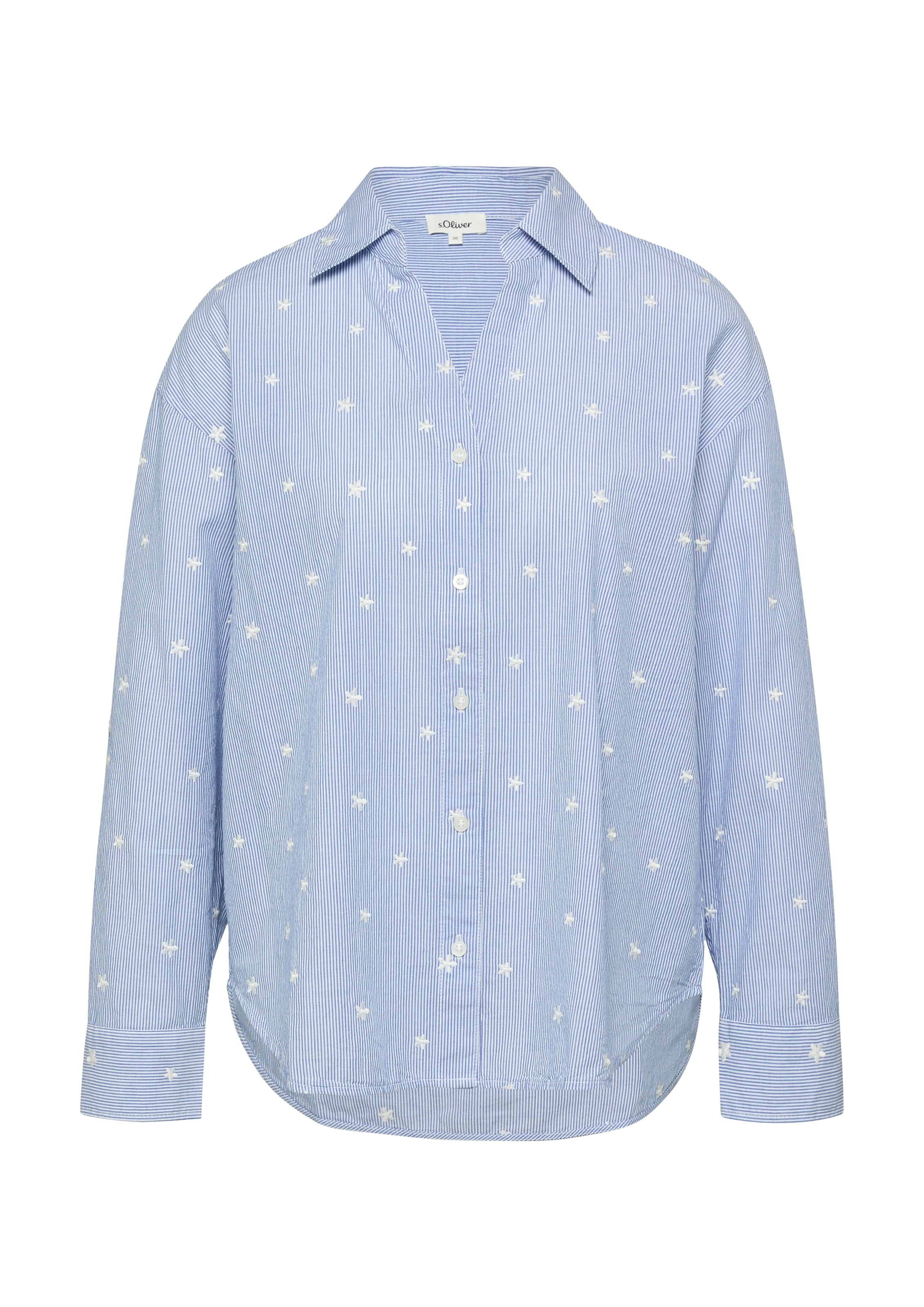 s.Oliver Langarmbluse im Streifen-Look und mit Allover-Stickereien günstig online kaufen