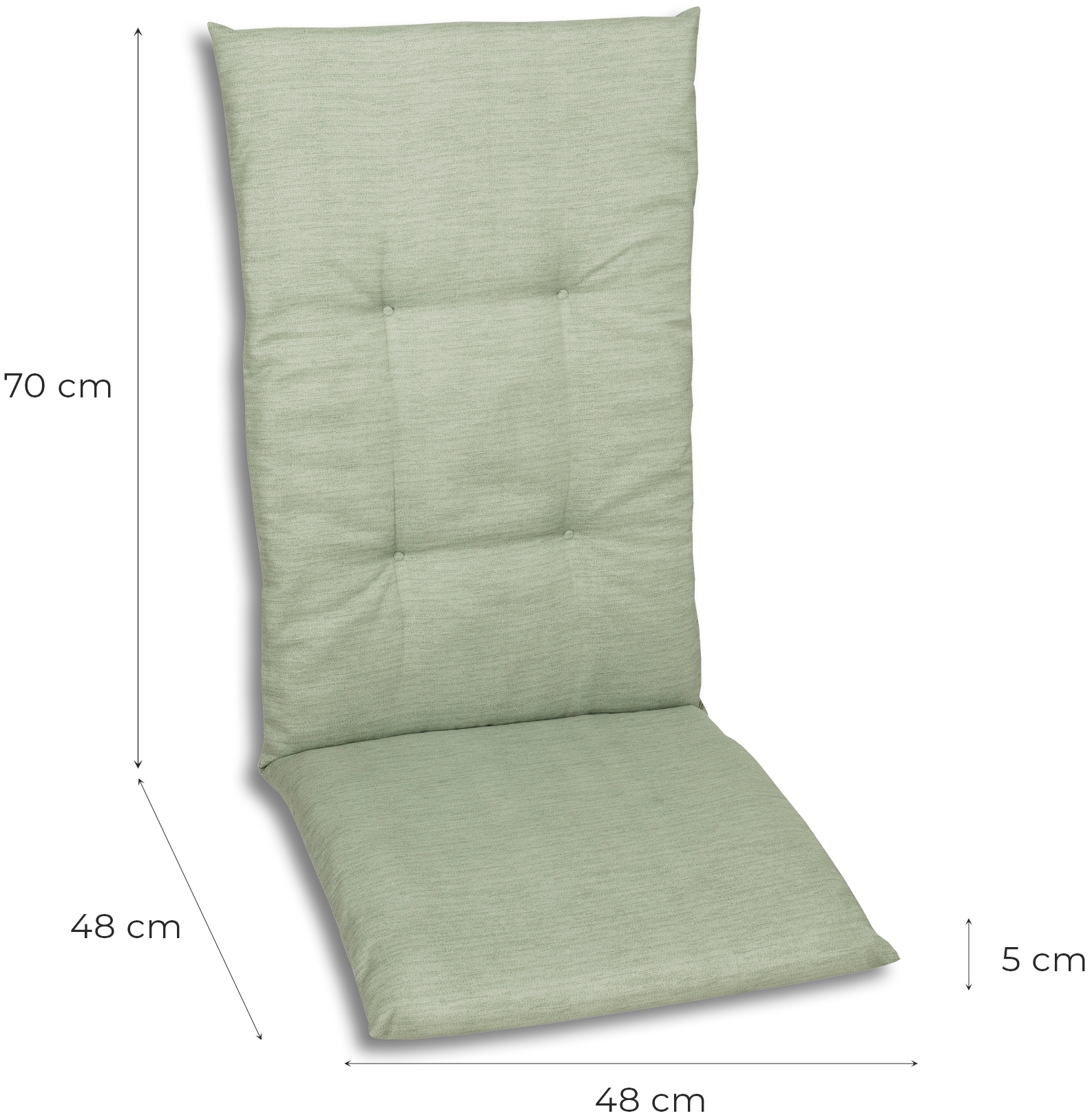 GO-DE Hochlehnerauflage, Maße ca.: 48 cm x 118 cm x 5 cm