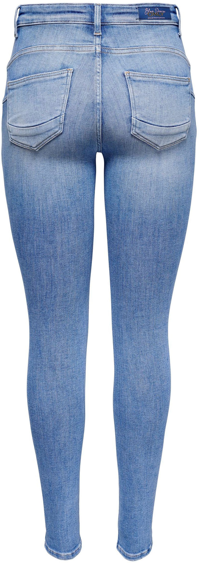 Only Damen Jeans ONLPOWER MID PUSH UP SK DNM REA934 - Skinny Fit - Blau - S günstig online kaufen