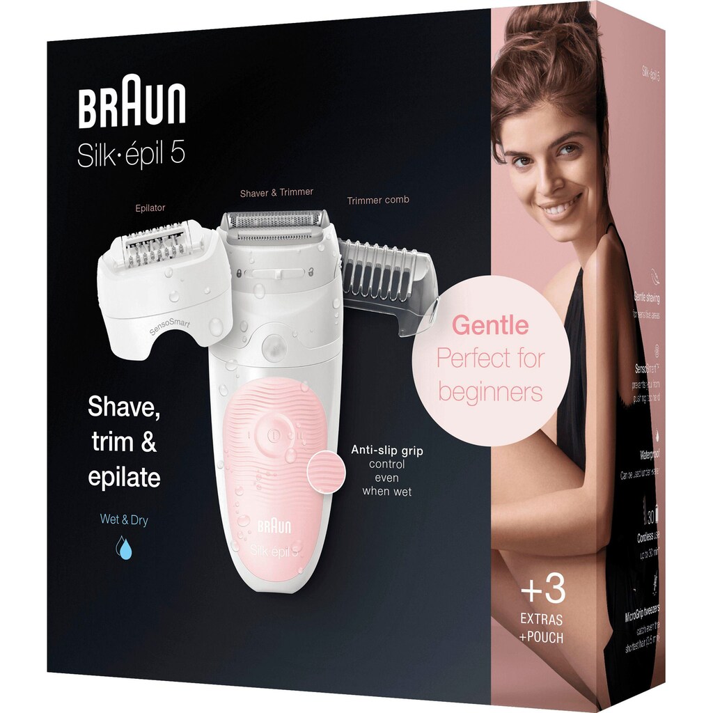 Braun Epilierer »Silk-épil 5 5-620«, Wet&Dry, Hochfrequenz-Massageaufsatz