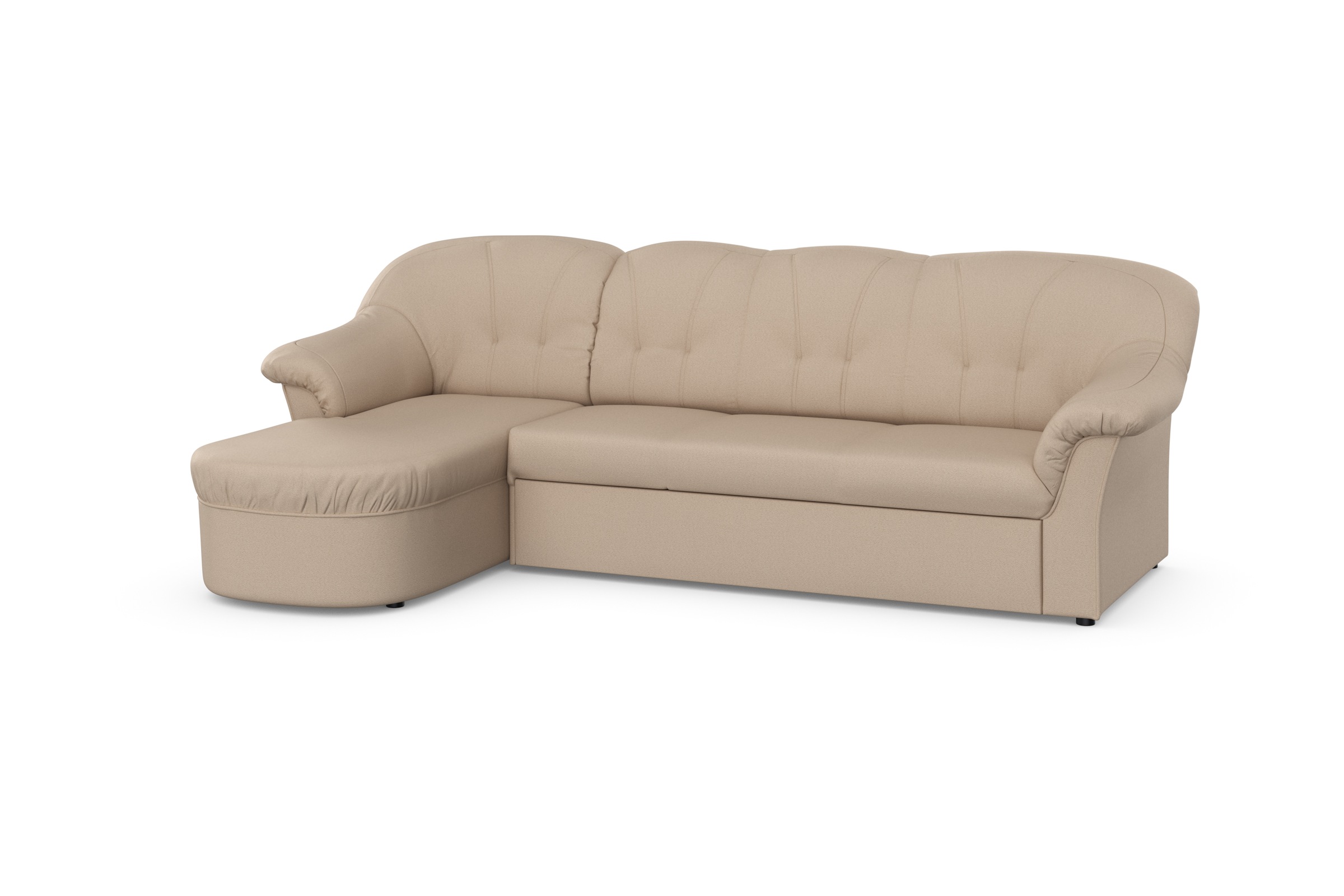 Thumbnail - DOMO collection Ecksofa "Pegnitz, elegante Rückensteppung, kompakte Stellmaße 238/141cm, L-Form", wahlweise mit Bettfunk...