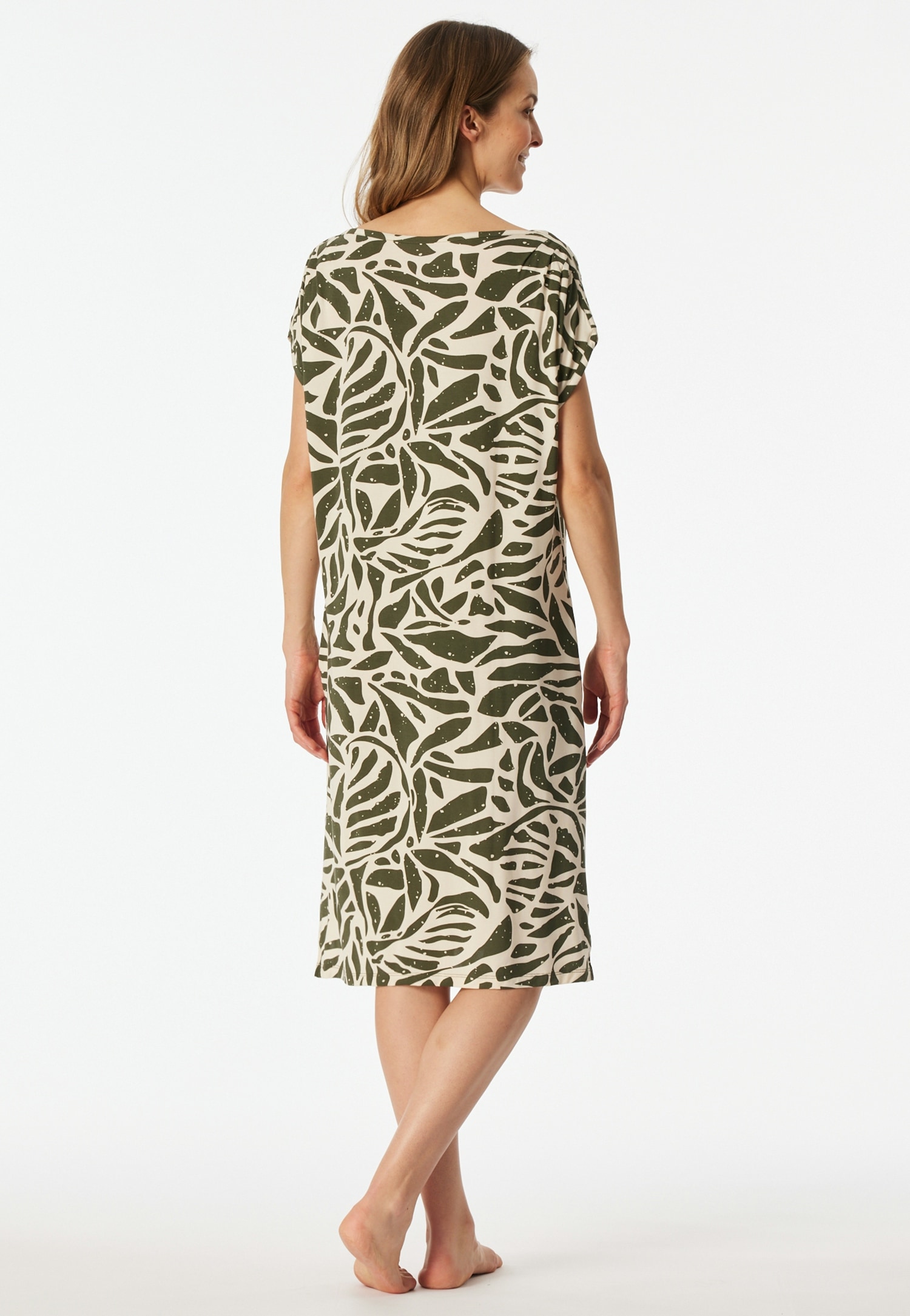 Schiesser Nachthemd »Selected Premium« Eingrifftaschen angeschnittene Ärmel, Taschen und Seitenschlitze, U-Boot-Ausschnitt