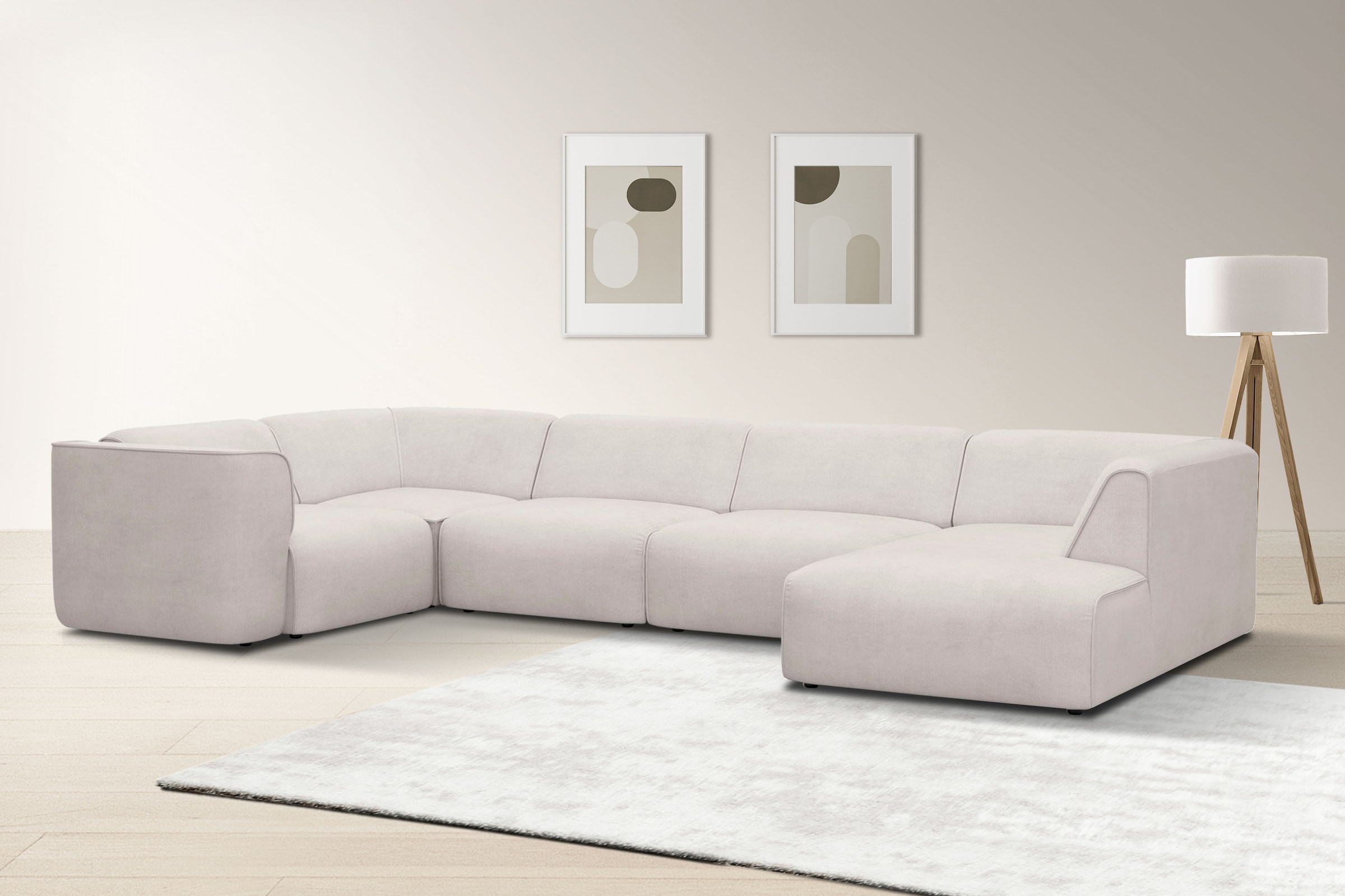 OTTO home Wohnlandschaft "Merid U-Form, B: 367 cm" jederzeit durch Module e günstig online kaufen