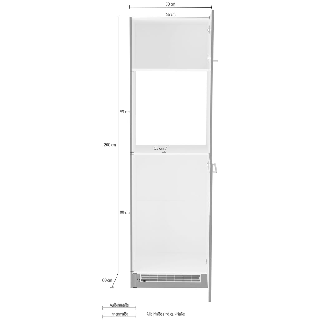 Kochstation Backofen/Kühlumbauschrank »KS-Wien«, 60 cm breit, für autarken Backofen und Einbaukühlschrank